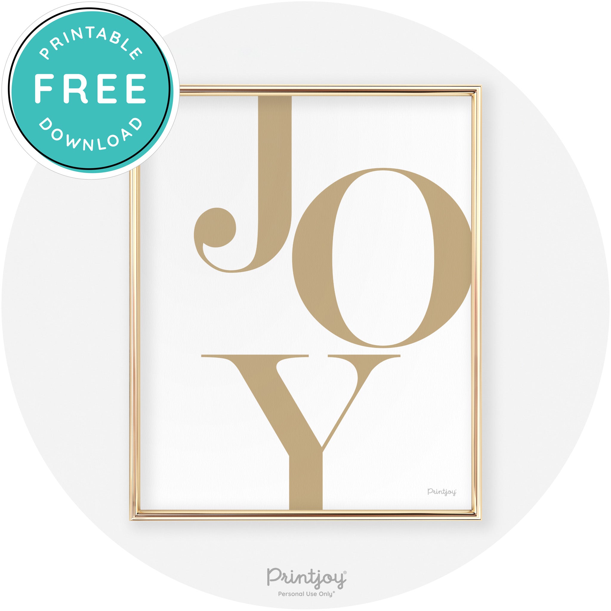 Joy Typography Cute Simple Modern Wall Art Decor Free Printable - Printjoy