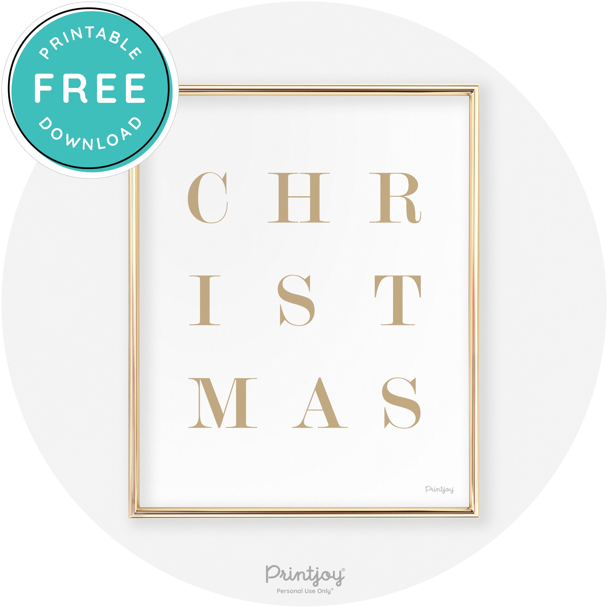 Christmas Typography Cute Modern Chic Decor Wall Art Free Printable - Printjoy