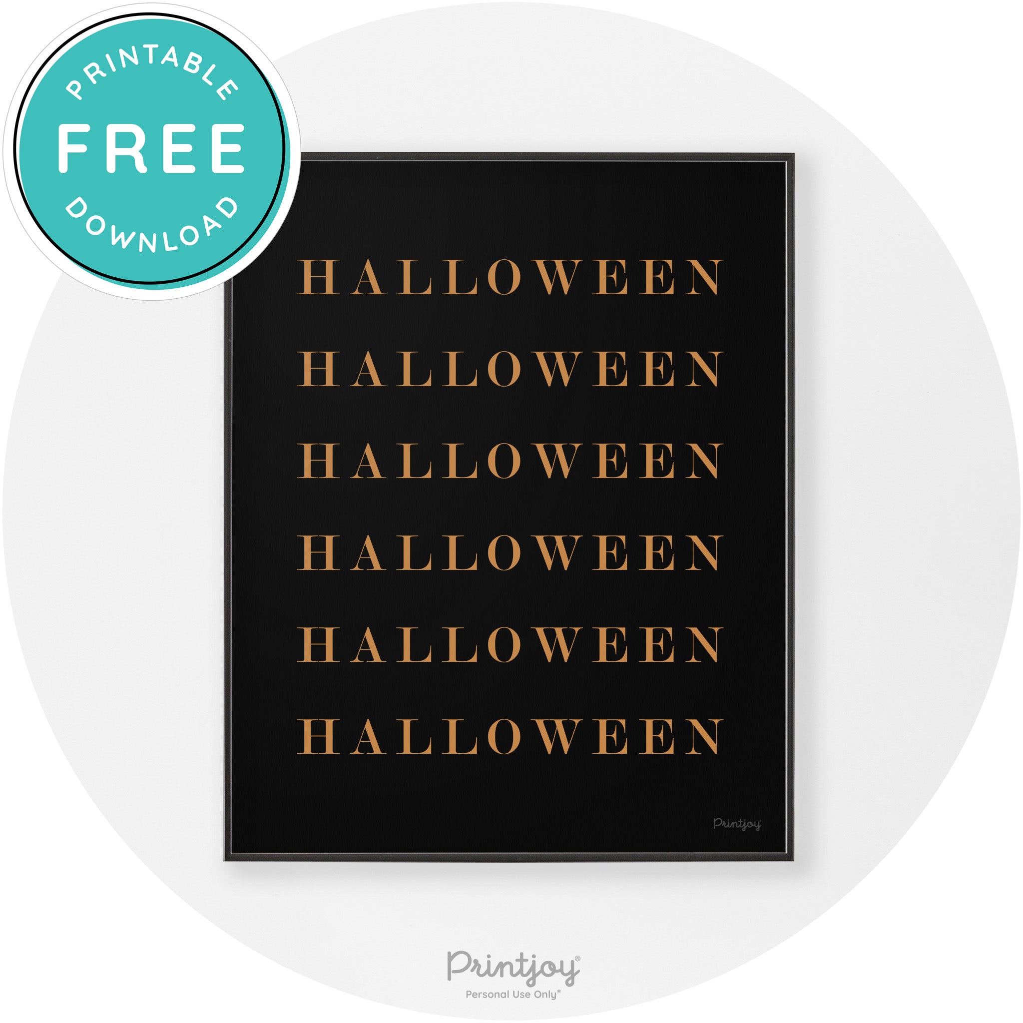 Halloween Cute Pattern Modern Chic Wall Art Decor Printable - Printjoy