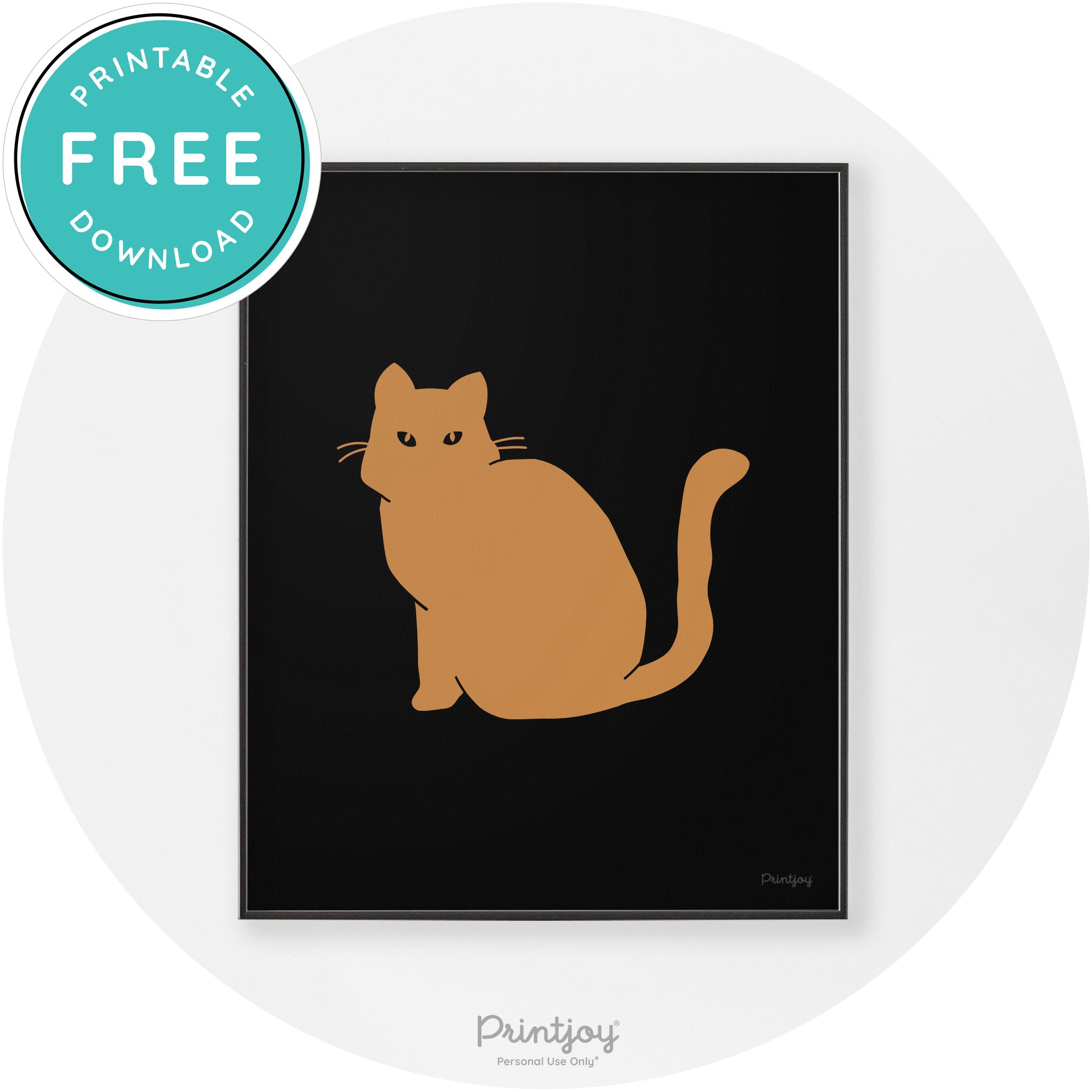Halloween Spooky Cat Modern Chic Wall Art Decor Printable - Printjoy