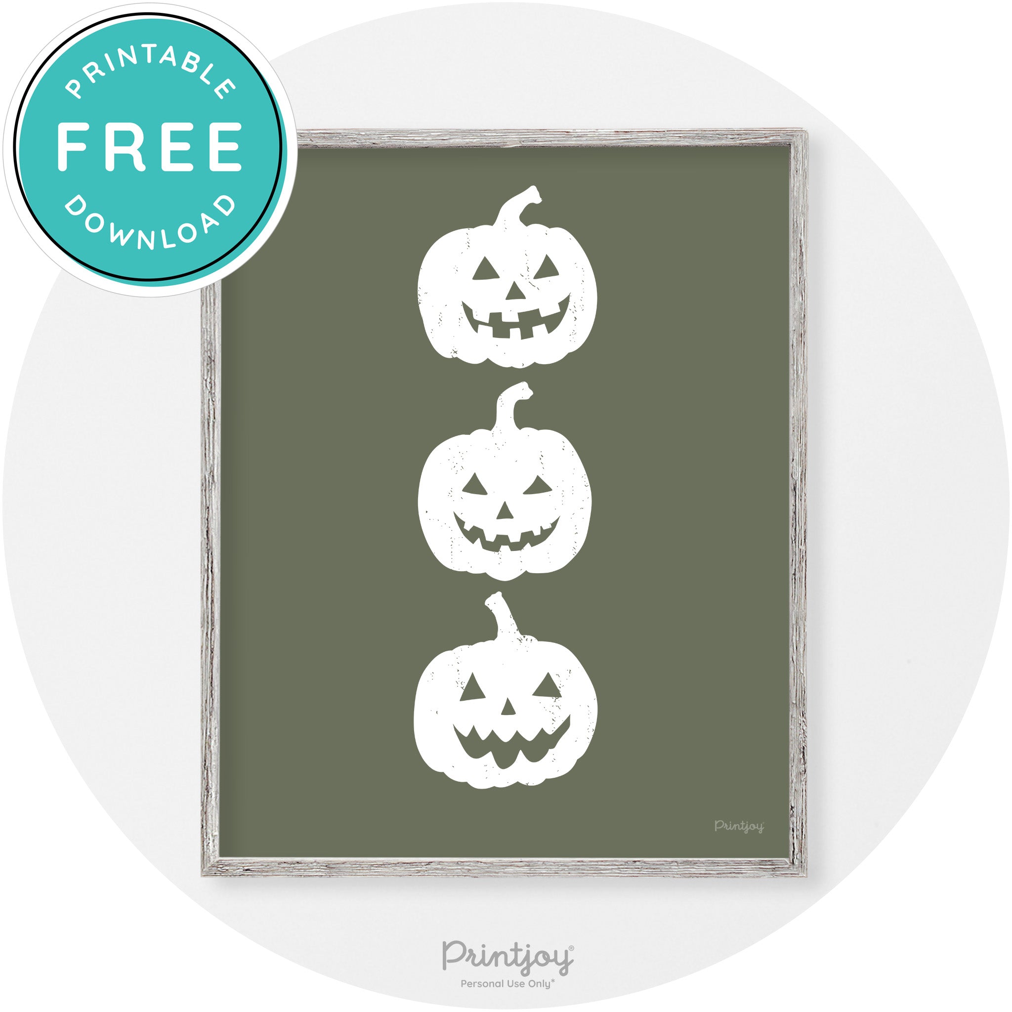 Halloween Jack O Lantern Pumpkins Vintage Wall Art Free Printable - Printjoy