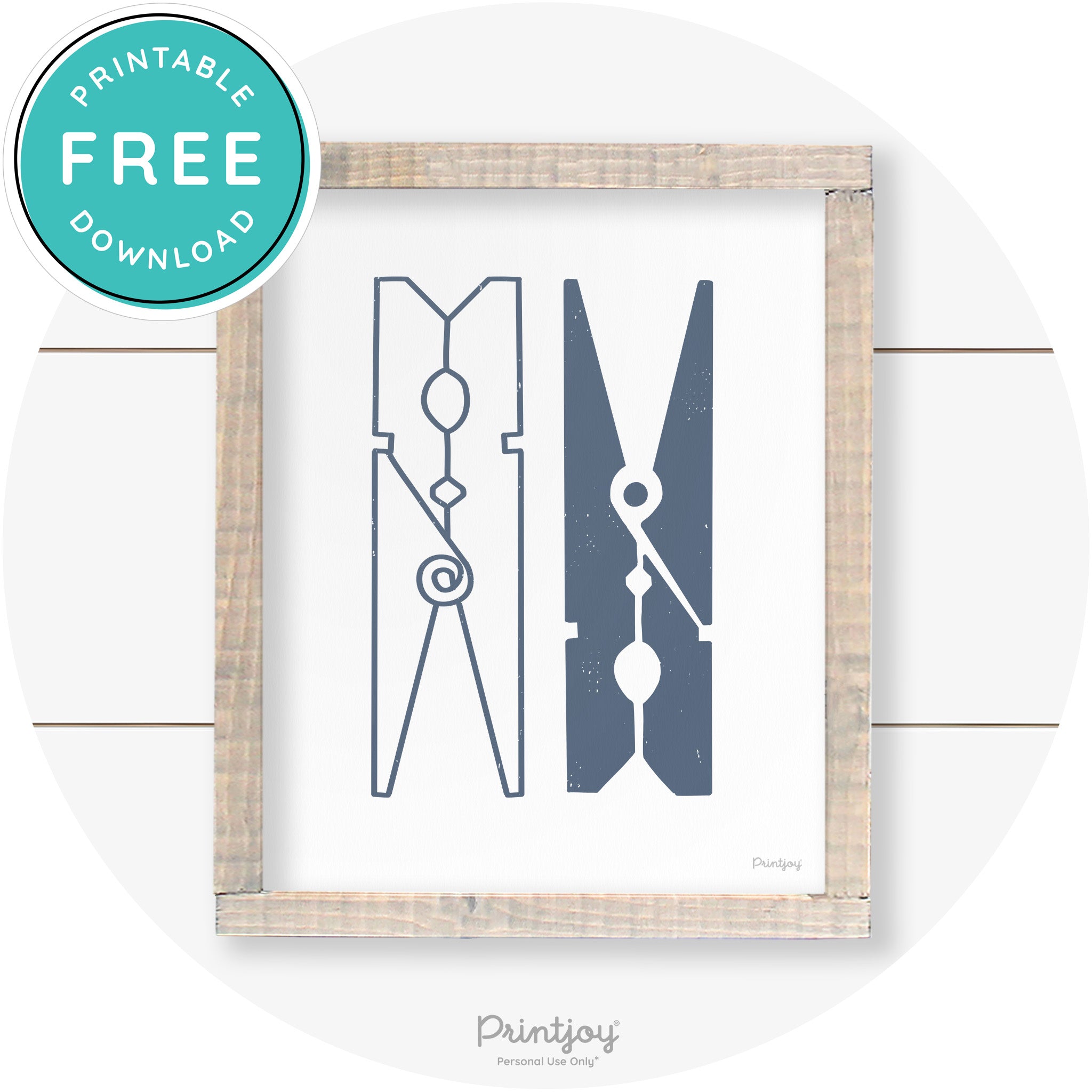 Clothespins Cute Laundry Room Farmhouse Wall Art Free Printable - Printjoy
