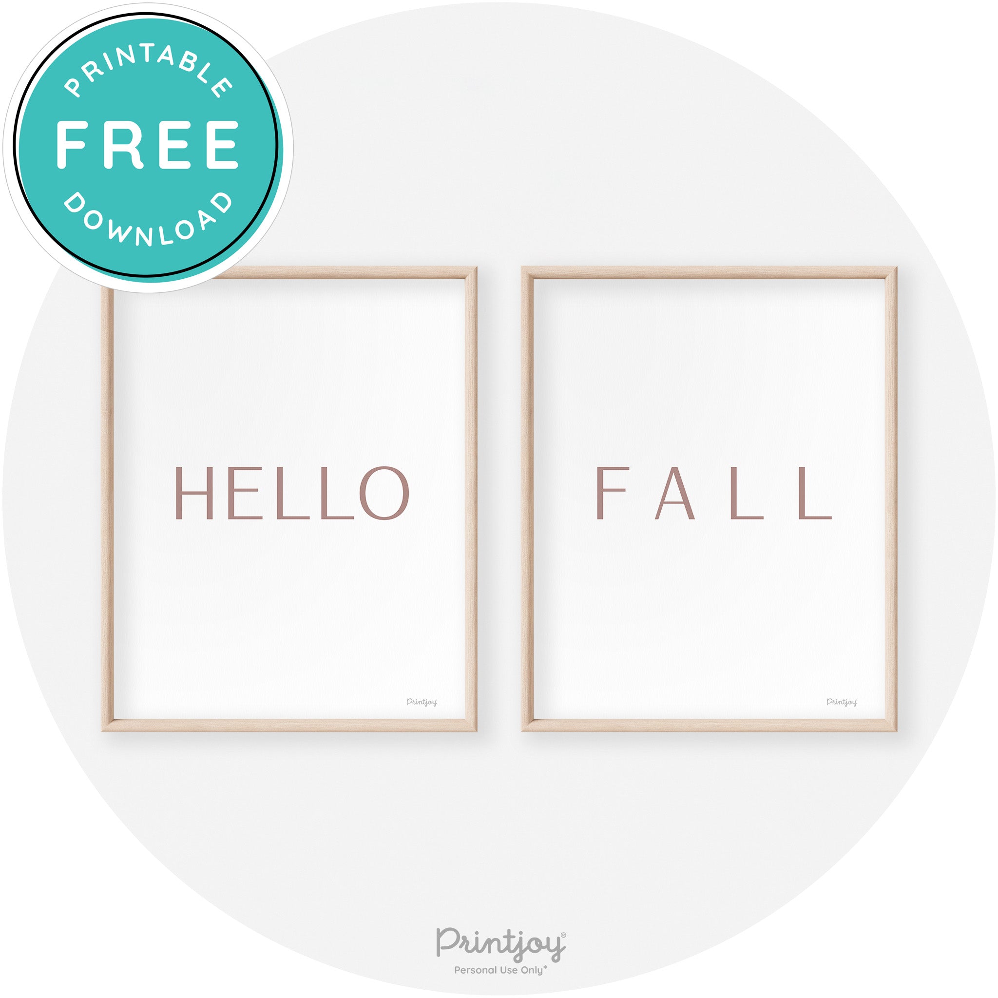 Hello Fall Set Of 2 Modern Transitional Wall Art Decor Free Printable - Printjoy