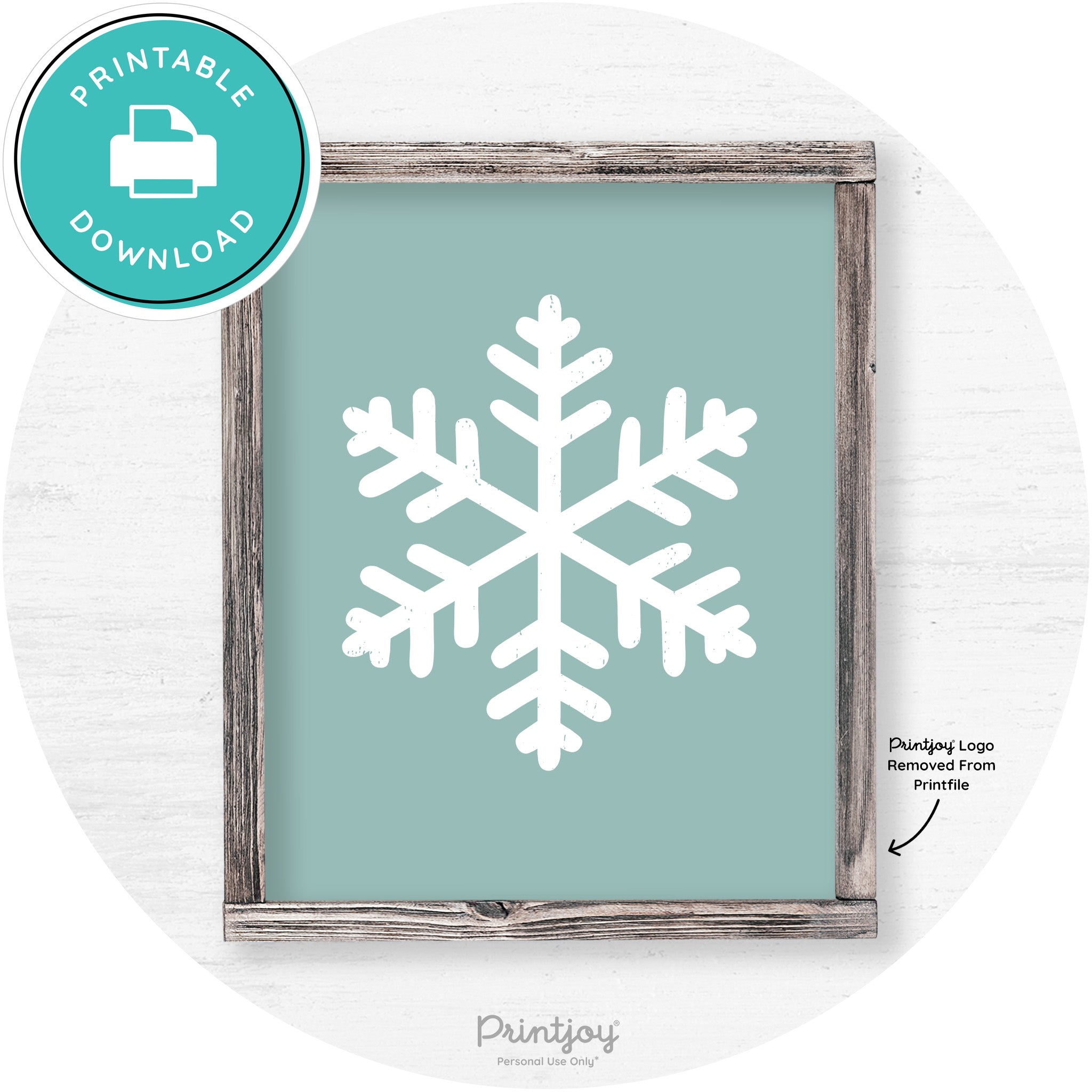 Snowflake Silhouette Winter Farmhouse Wall Art Decor Free Printable - Printjoy