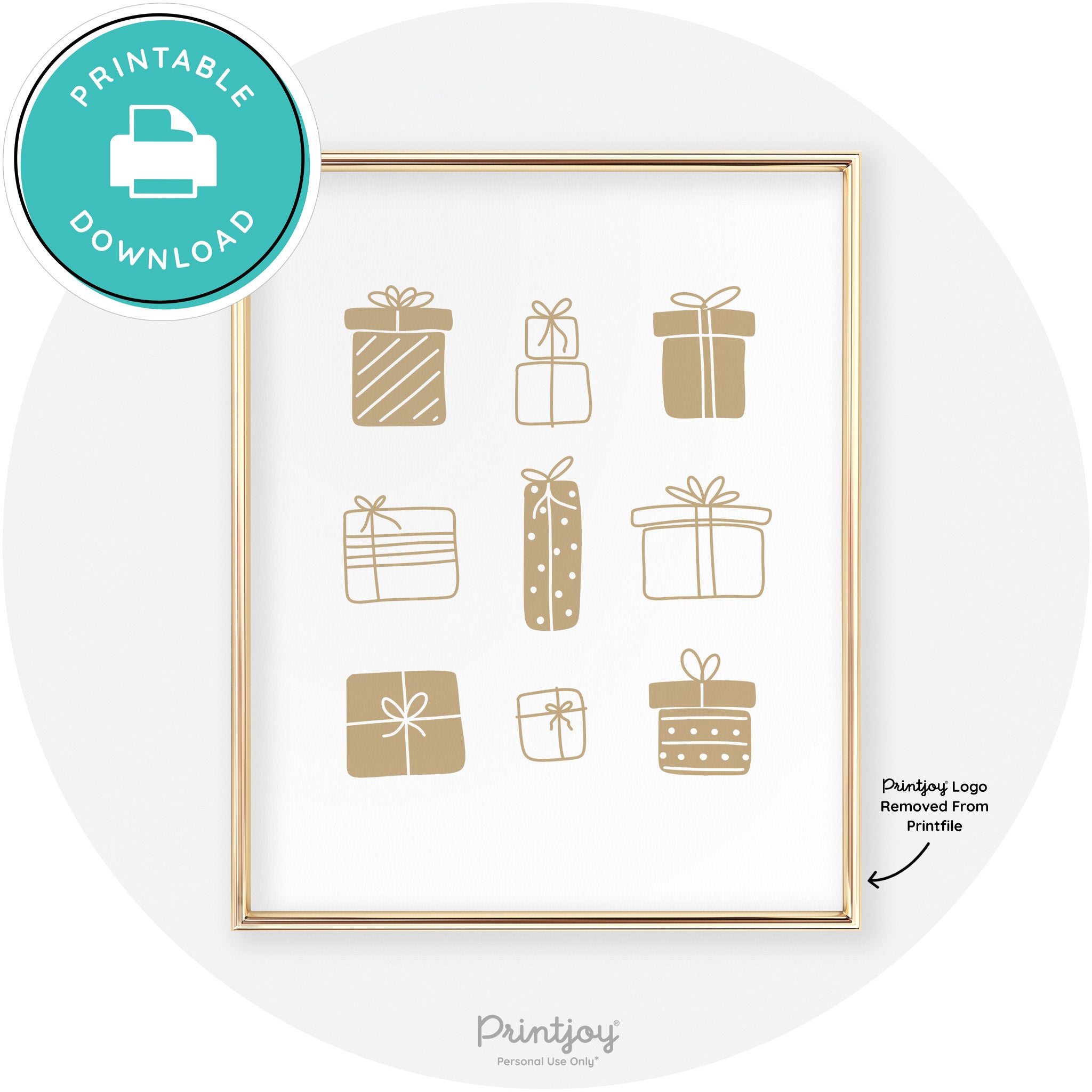 Presents Christmas Gifts Cute Modern Chic Wall Art Free Printable - Printjoy