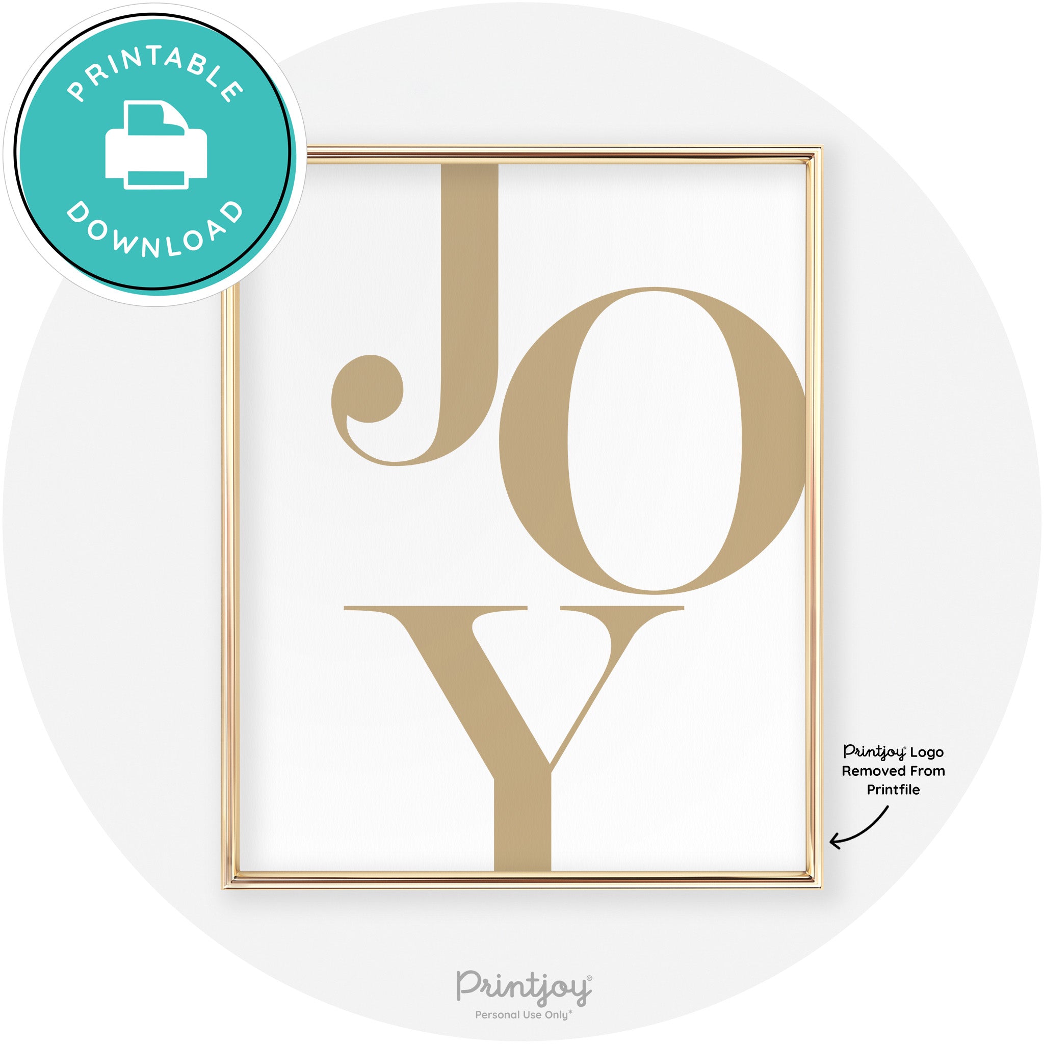 Joy Typography Cute Simple Modern Wall Art Decor Free Printable - Printjoy