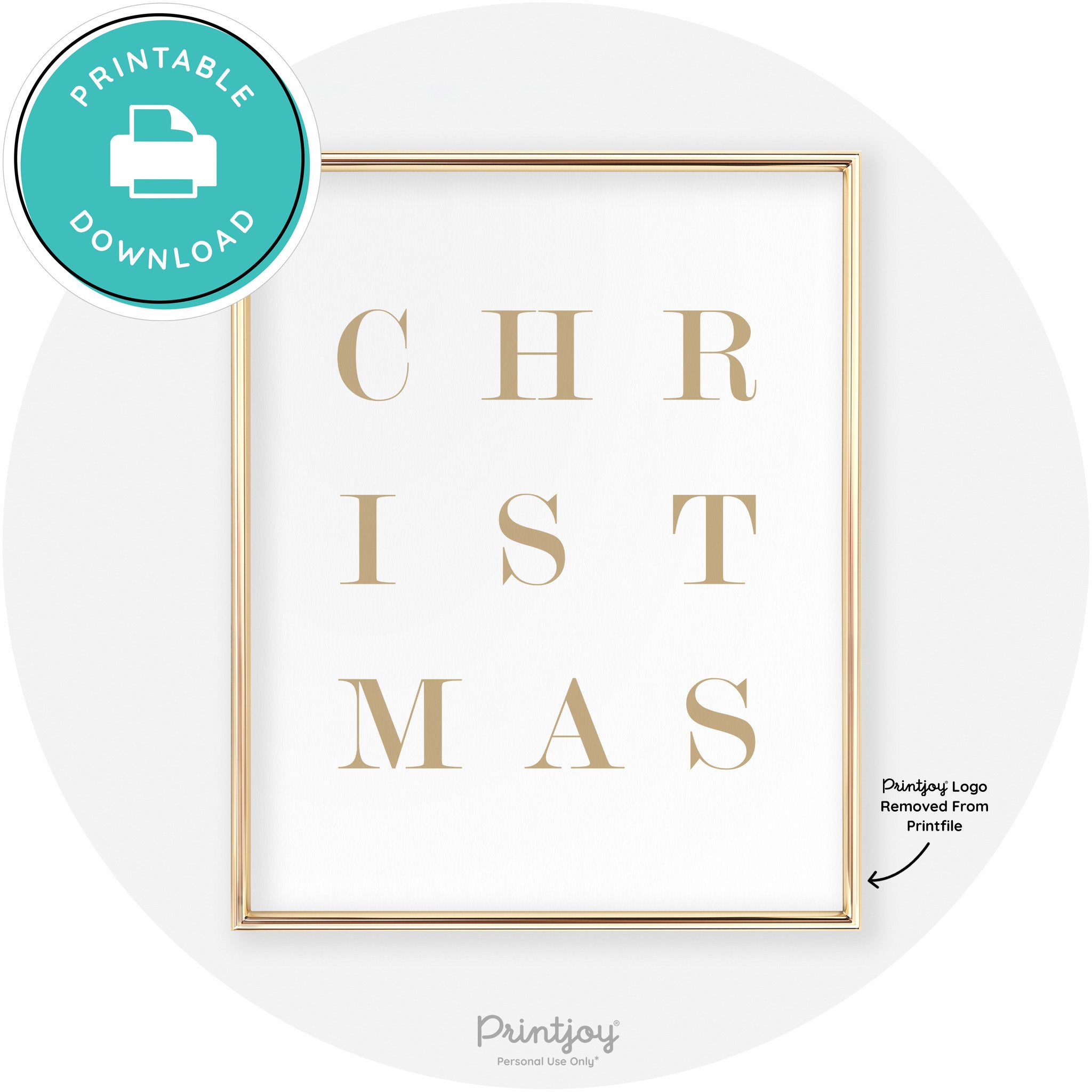 Christmas Typography Cute Modern Chic Decor Wall Art Free Printable - Printjoy