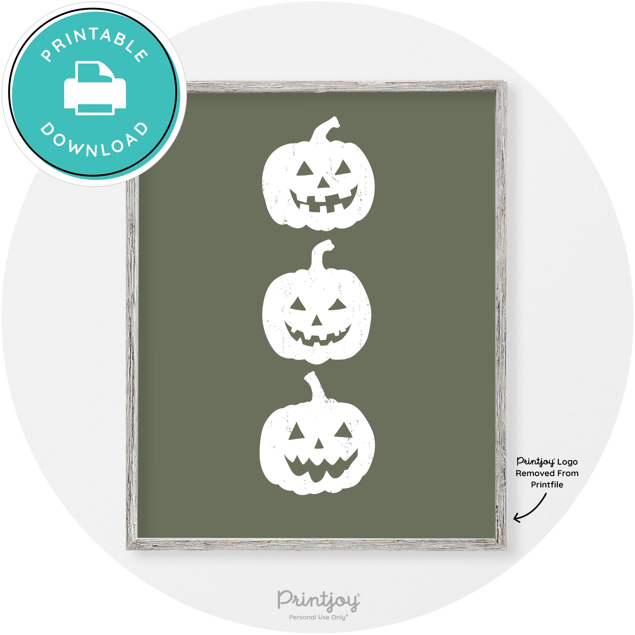 Halloween Jack O Lantern Pumpkins Vintage Wall Art Free Printable - Printjoy