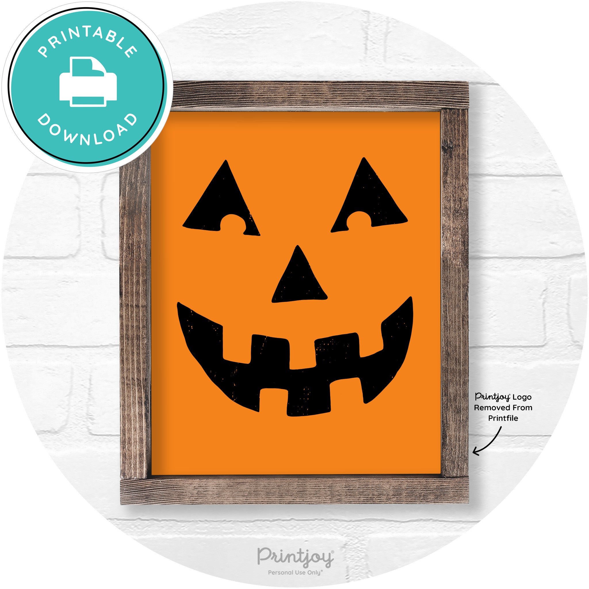 Jack O Lantern Halloween Rustic Farmhouse Wall Art Free Printable - Printjoy