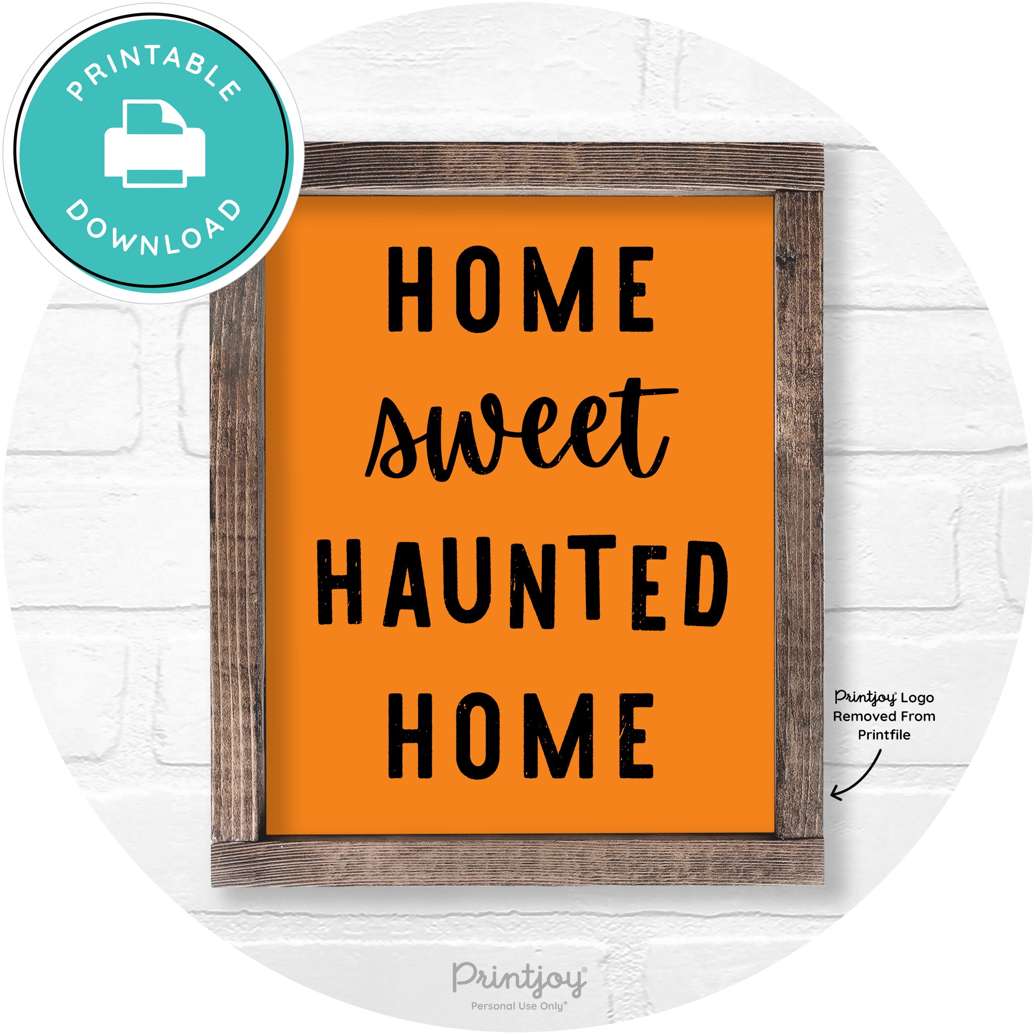 Home Sweet Haunted Home Rustic Halloween Wall Art Free Printable - Printjoy