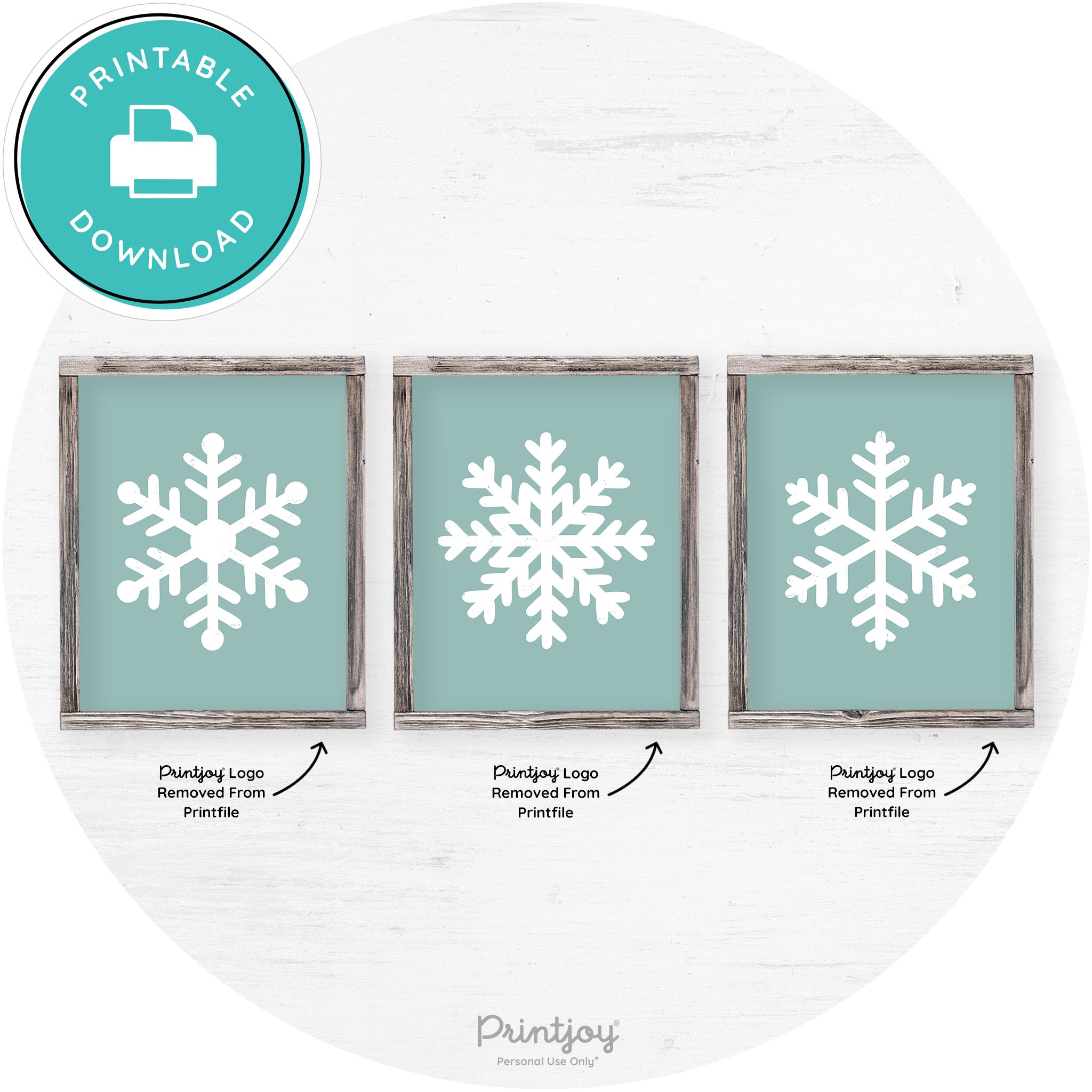 Snowflake Silhouettes Set Of 3 Winter Farmhouse Wall Art Free Printable