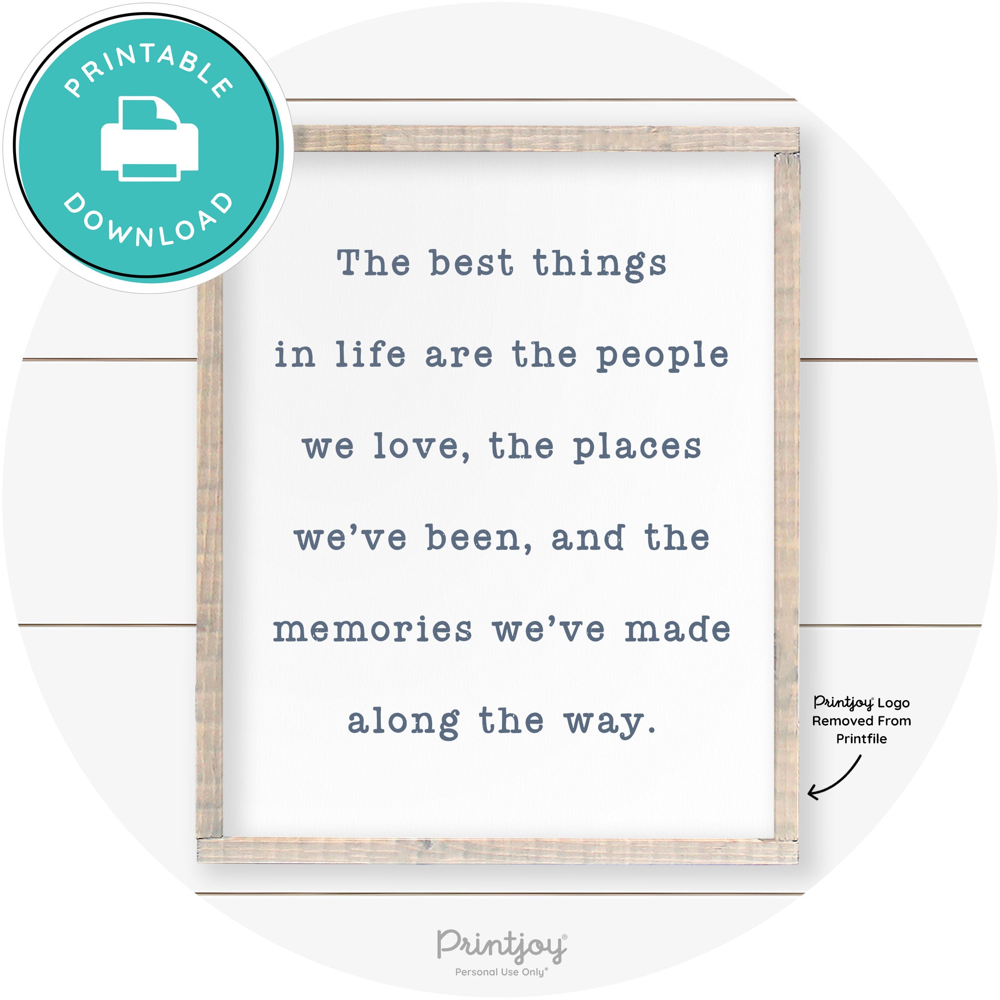 Best Things Quote Farmhouse Living Room Wall Art Free Printable - Printjoy