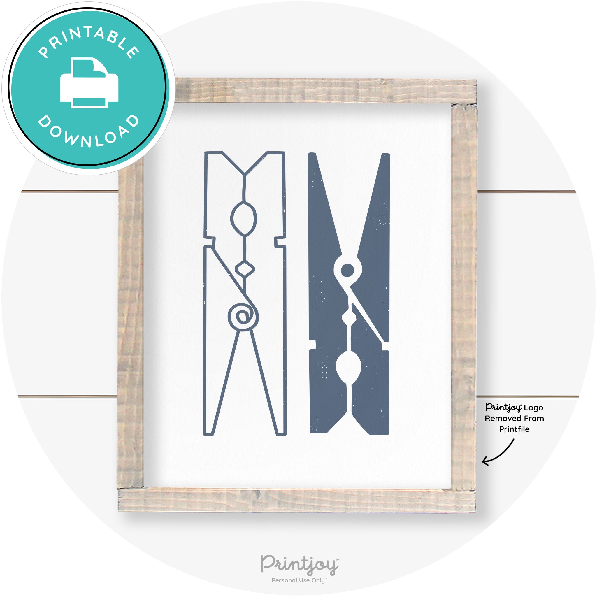 Clothespins Cute Laundry Room Farmhouse Wall Art Free Printable - Printjoy
