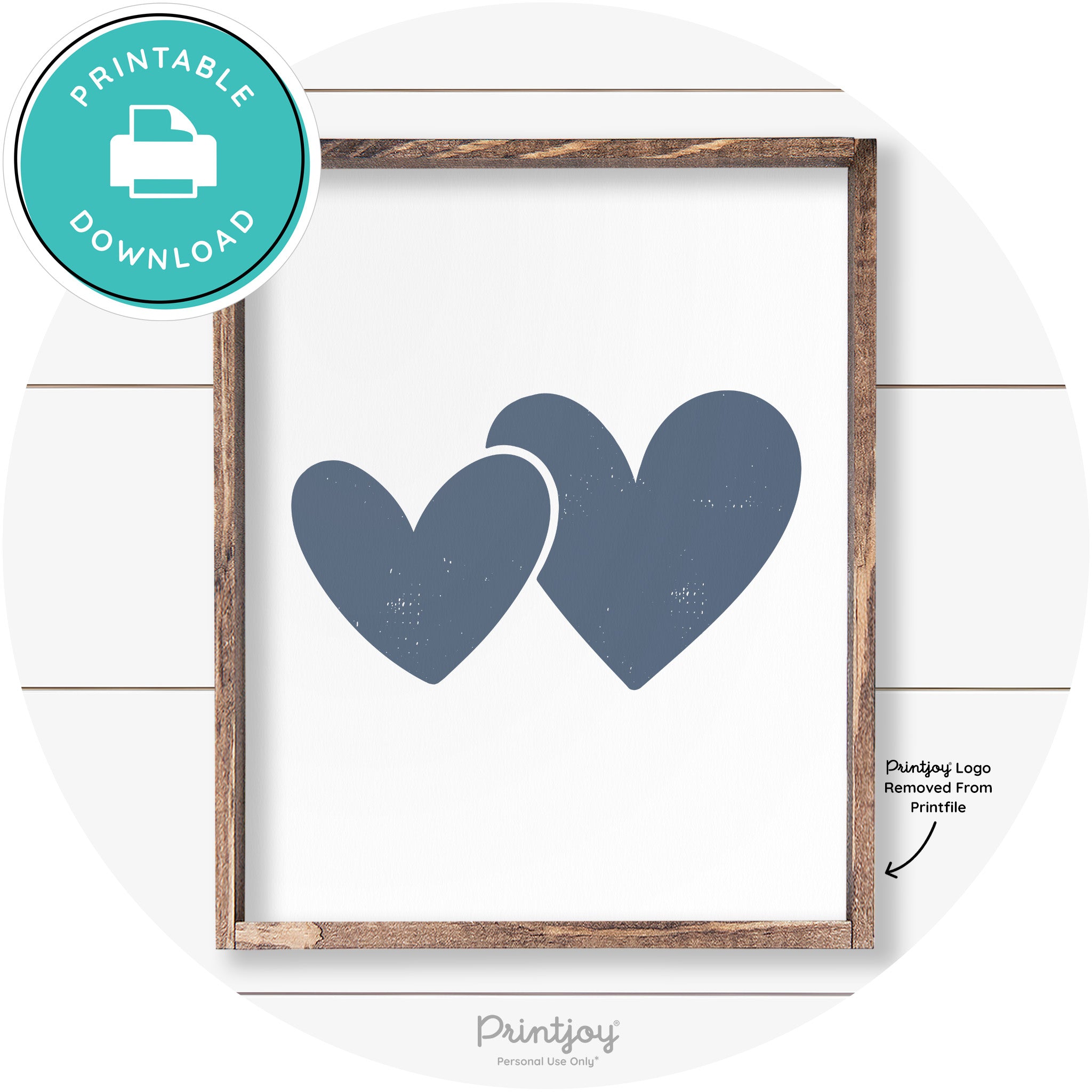 Heart Silhouettes Cute Couples Farmhouse Wall Art Free Printable