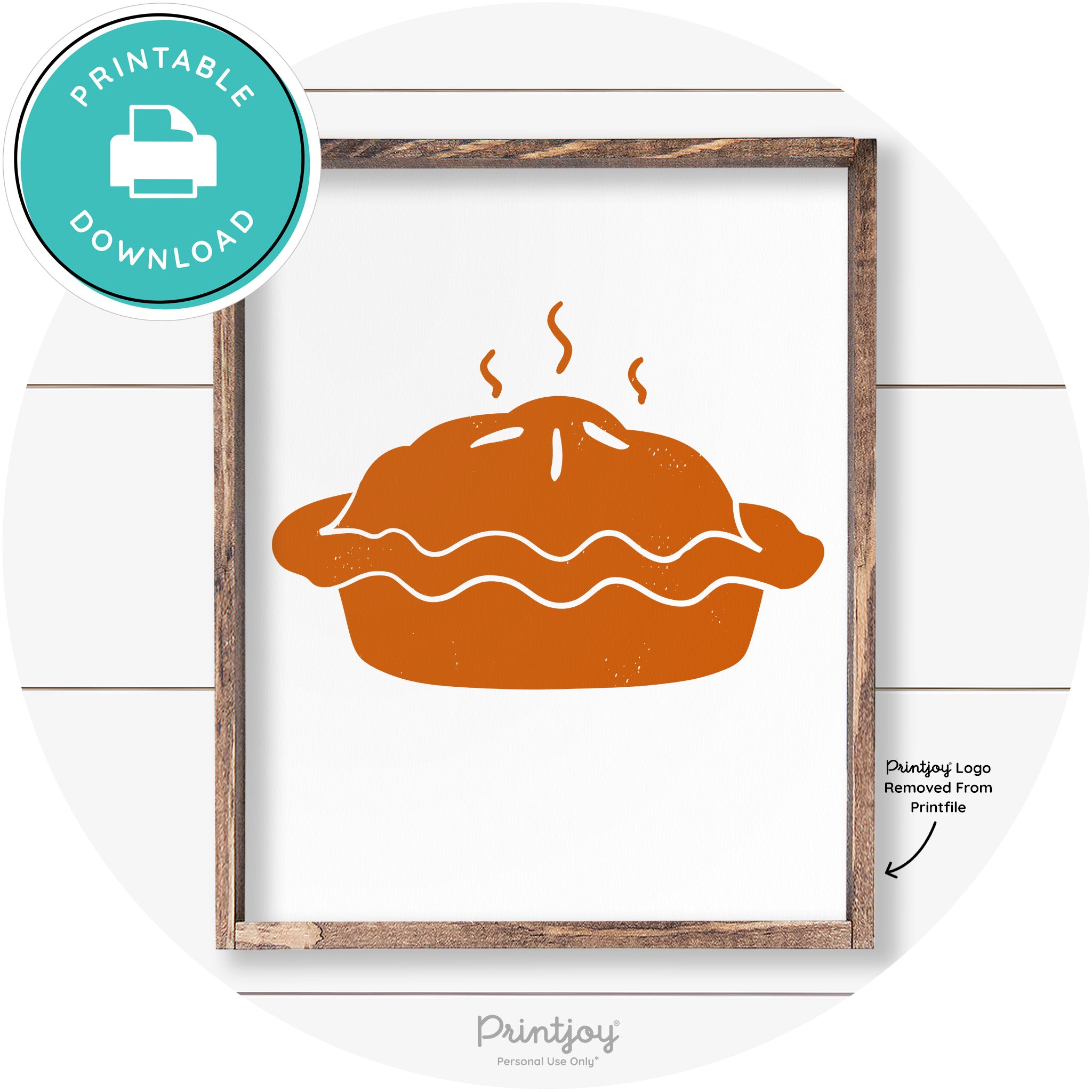 Pie Thanksgiving Desert Cute Farmhouse Wall Art Decor Free Printable - Printjoy