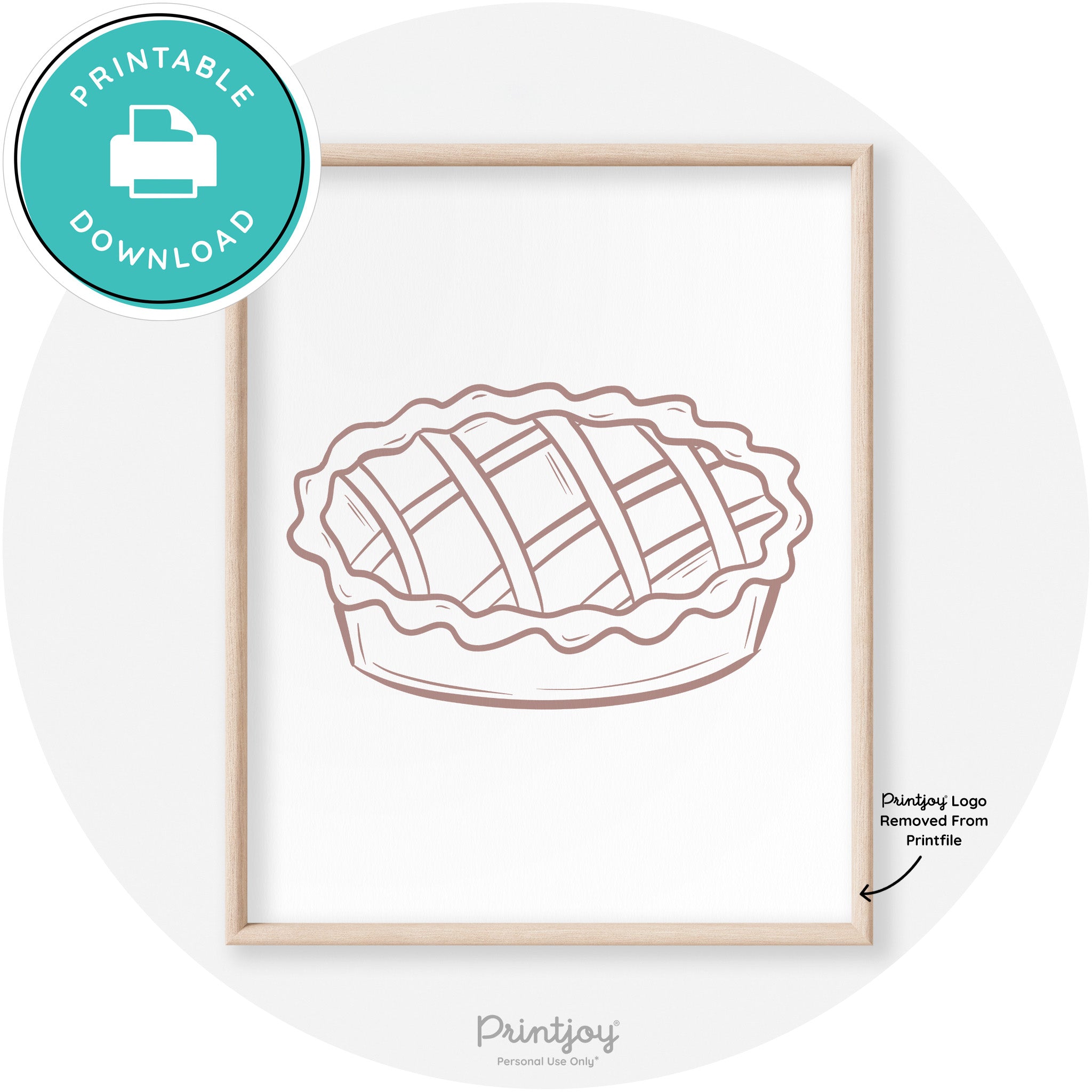 Pie Drawing Thanksgiving Modern Transitional Wall Art Free Printable - Printjoy