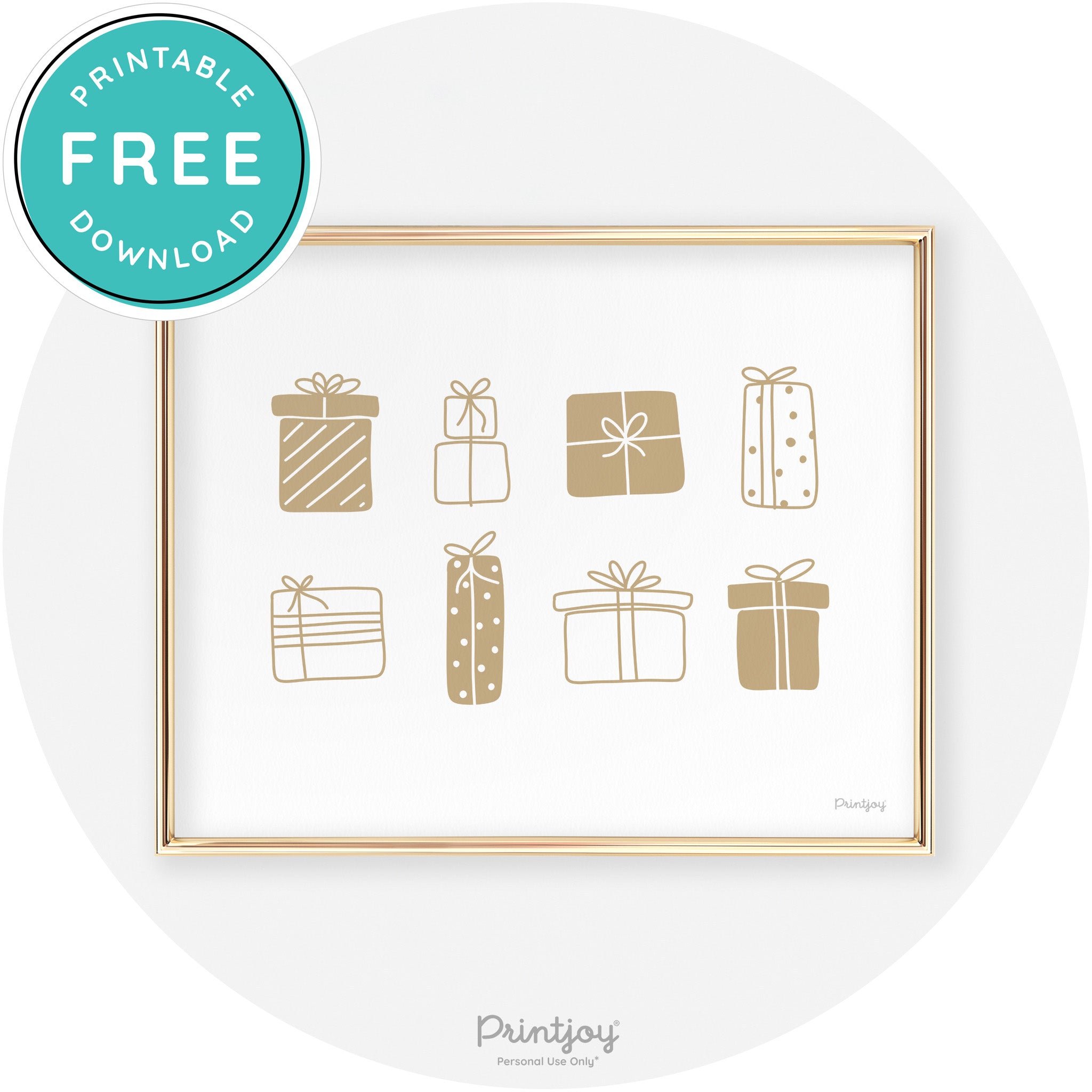 Presents Christmas Gifts Cute Modern Chic Wall Art Free Printable - Printjoy