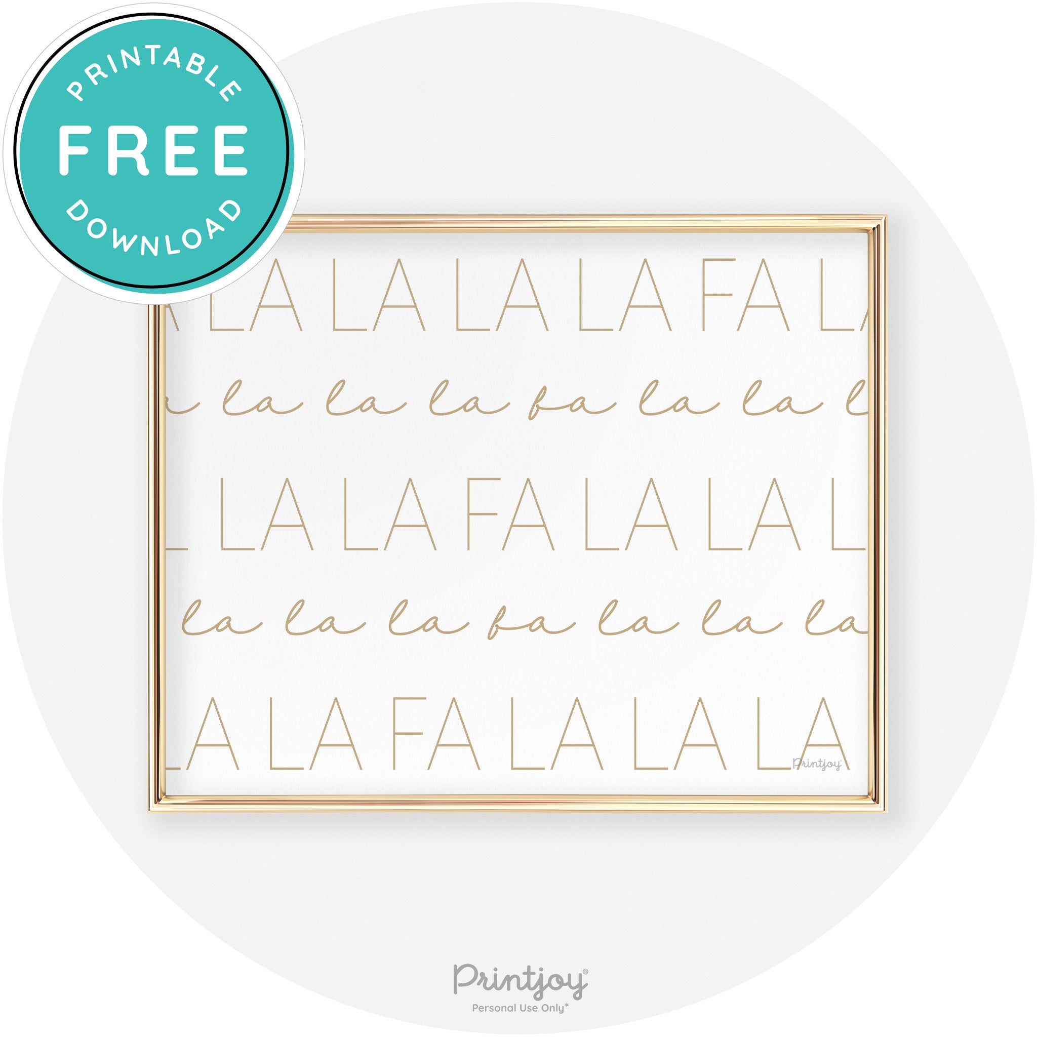 Fa La La Pattern Cute Modern Chic Wall Art Decor Free Printable - Printjoy