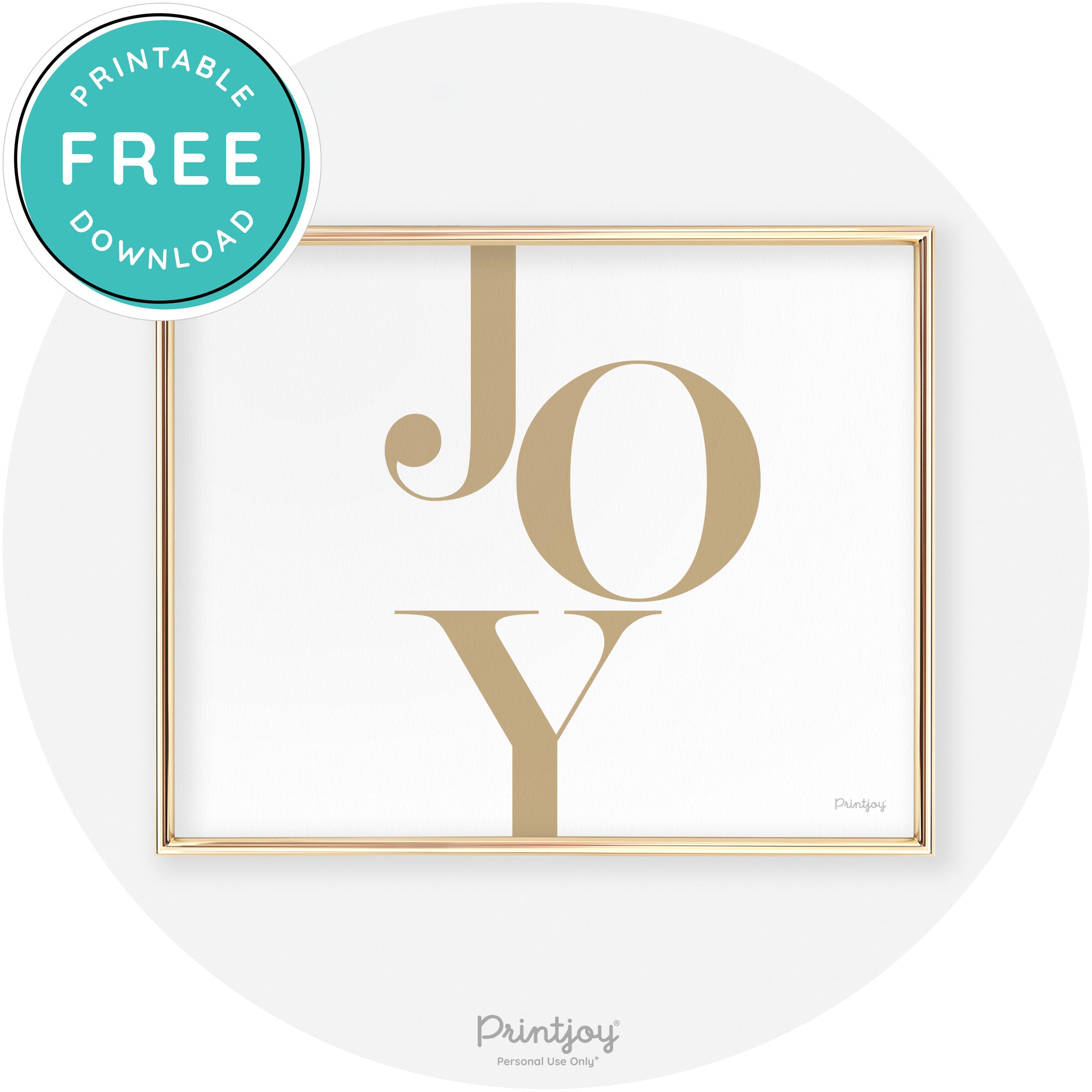 Joy Typography Cute Simple Modern Wall Art Decor Free Printable - Printjoy