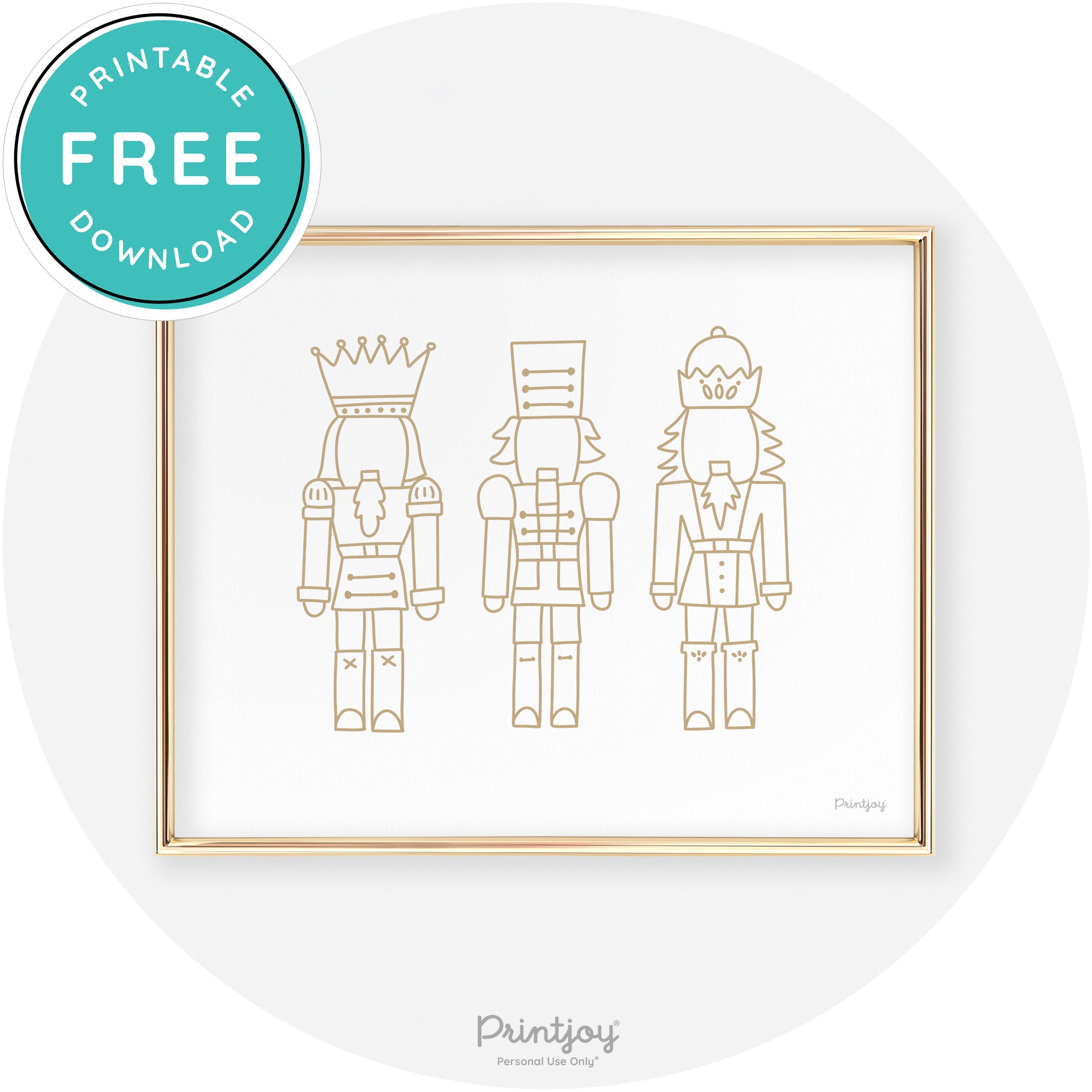 Nutcrackers Line Art Cute Modern Chic Wall Art Decor Free Printable - Printjoy