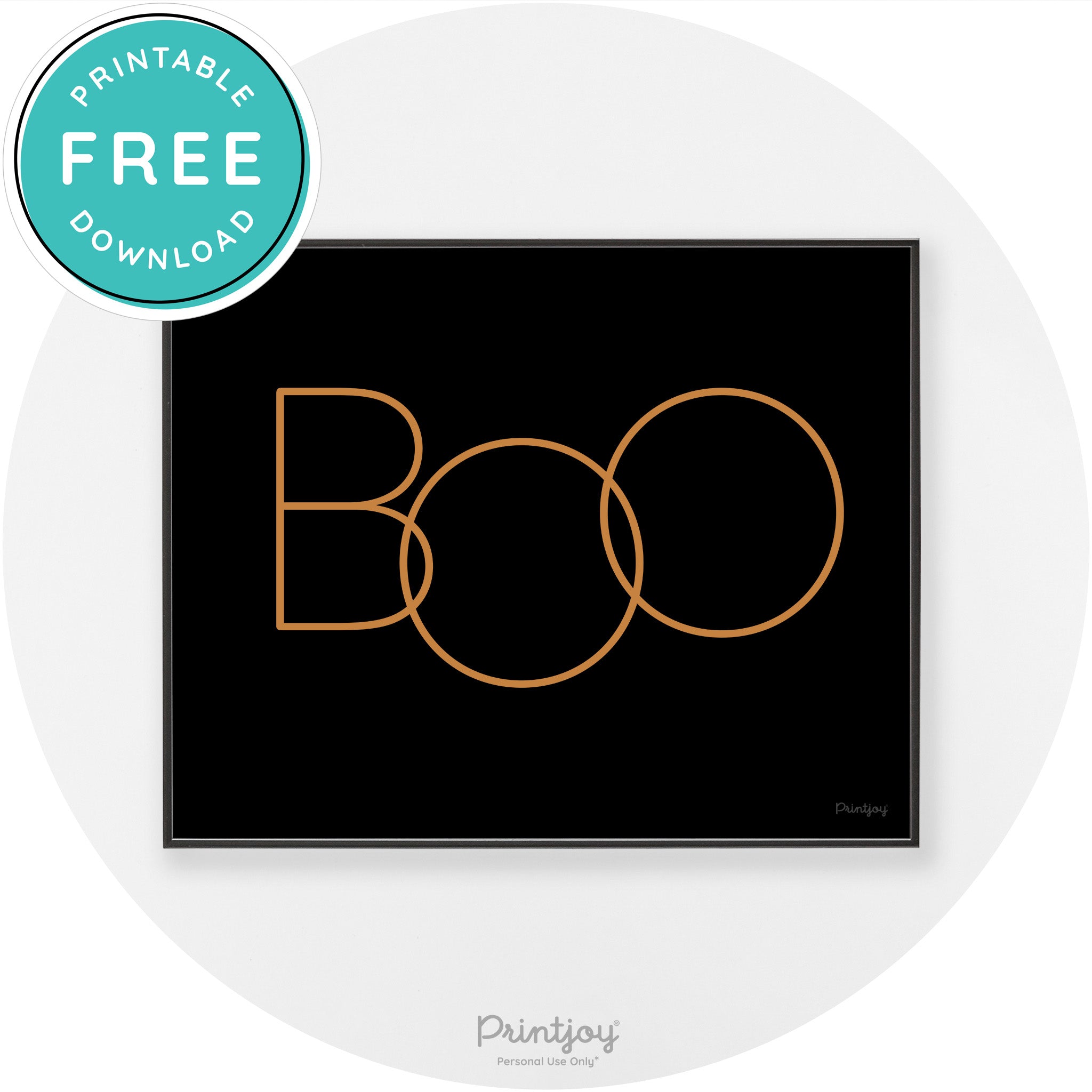 Halloween Cute Boo Modern Chic Wall Art Decor Printable - Printjoy