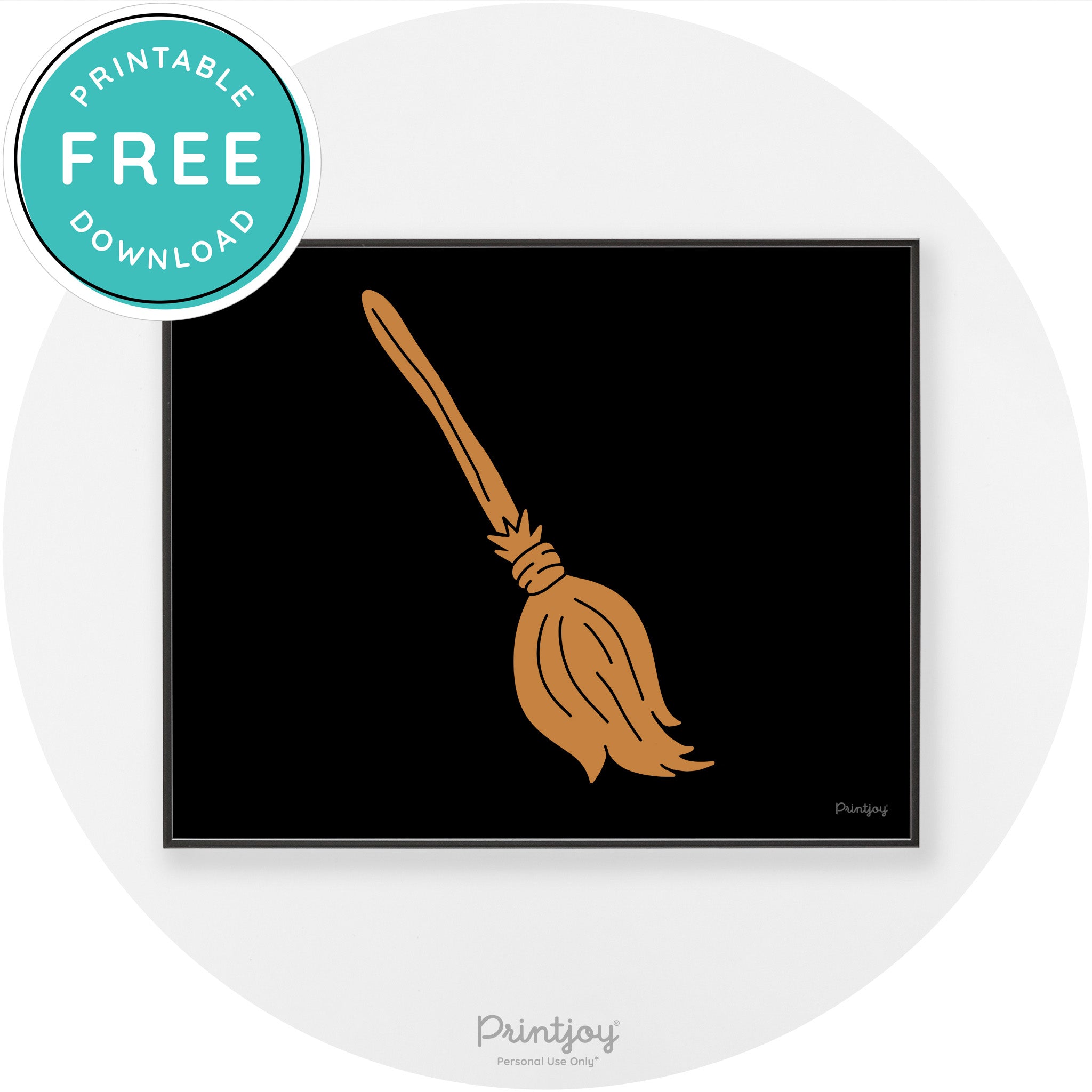 Witches Broom Halloween Cute Modern Chic Wall Art Free Printable - Printjoy