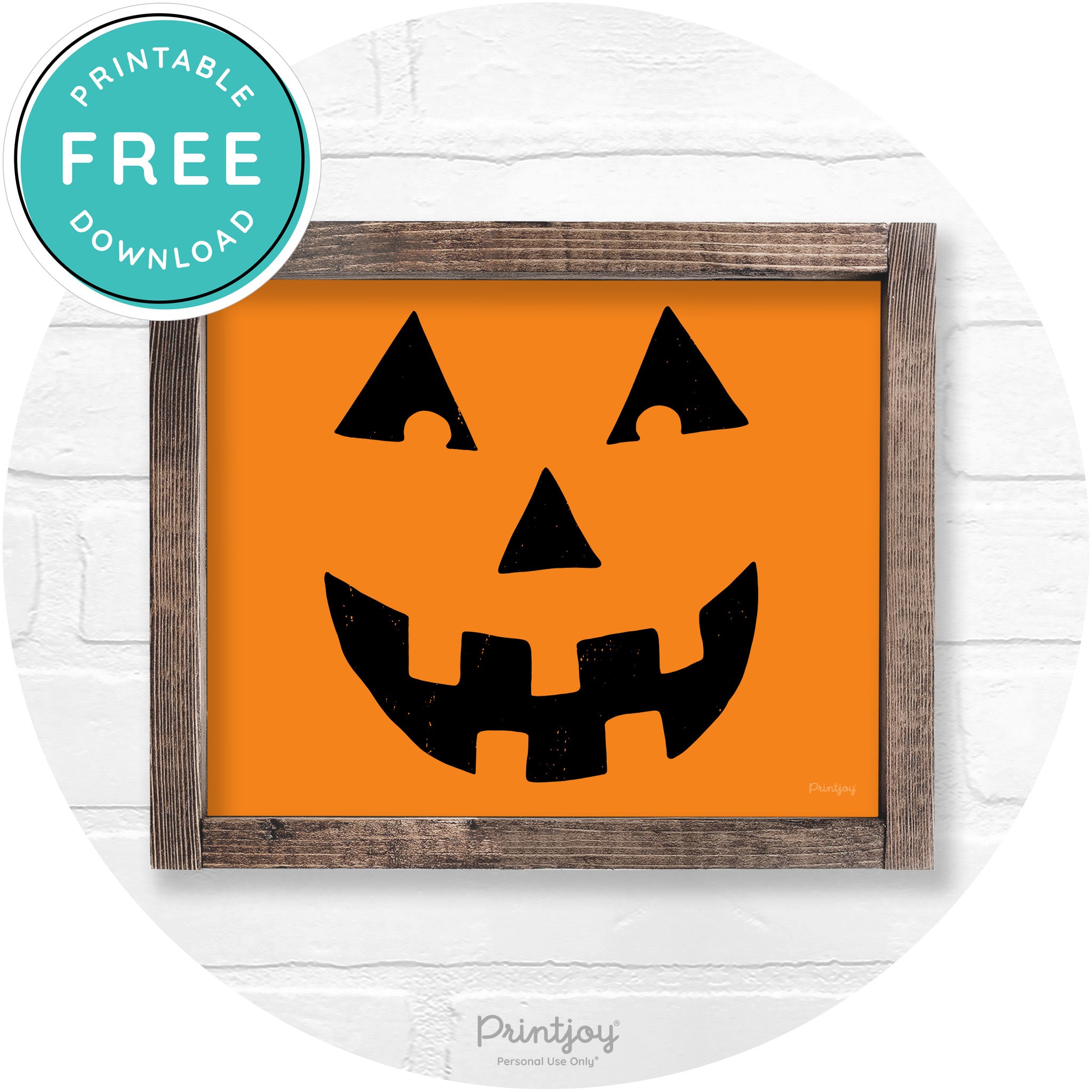 Jack O Lantern Halloween Rustic Farmhouse Wall Art Free Printable - Printjoy