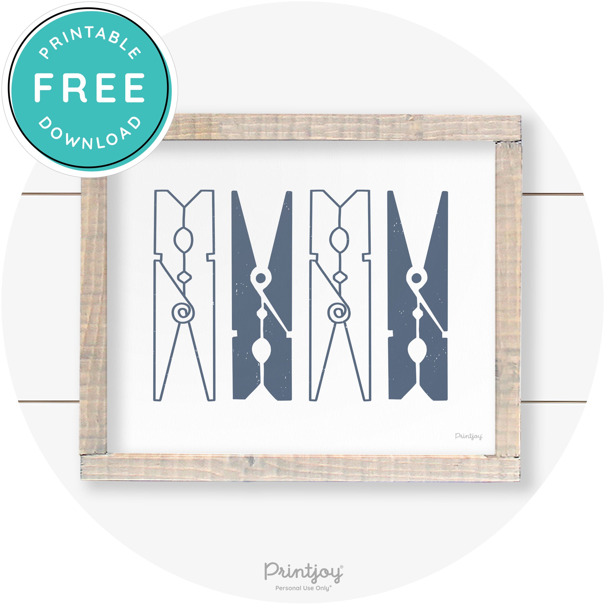 Clothespins Cute Laundry Room Farmhouse Wall Art Free Printable - Printjoy