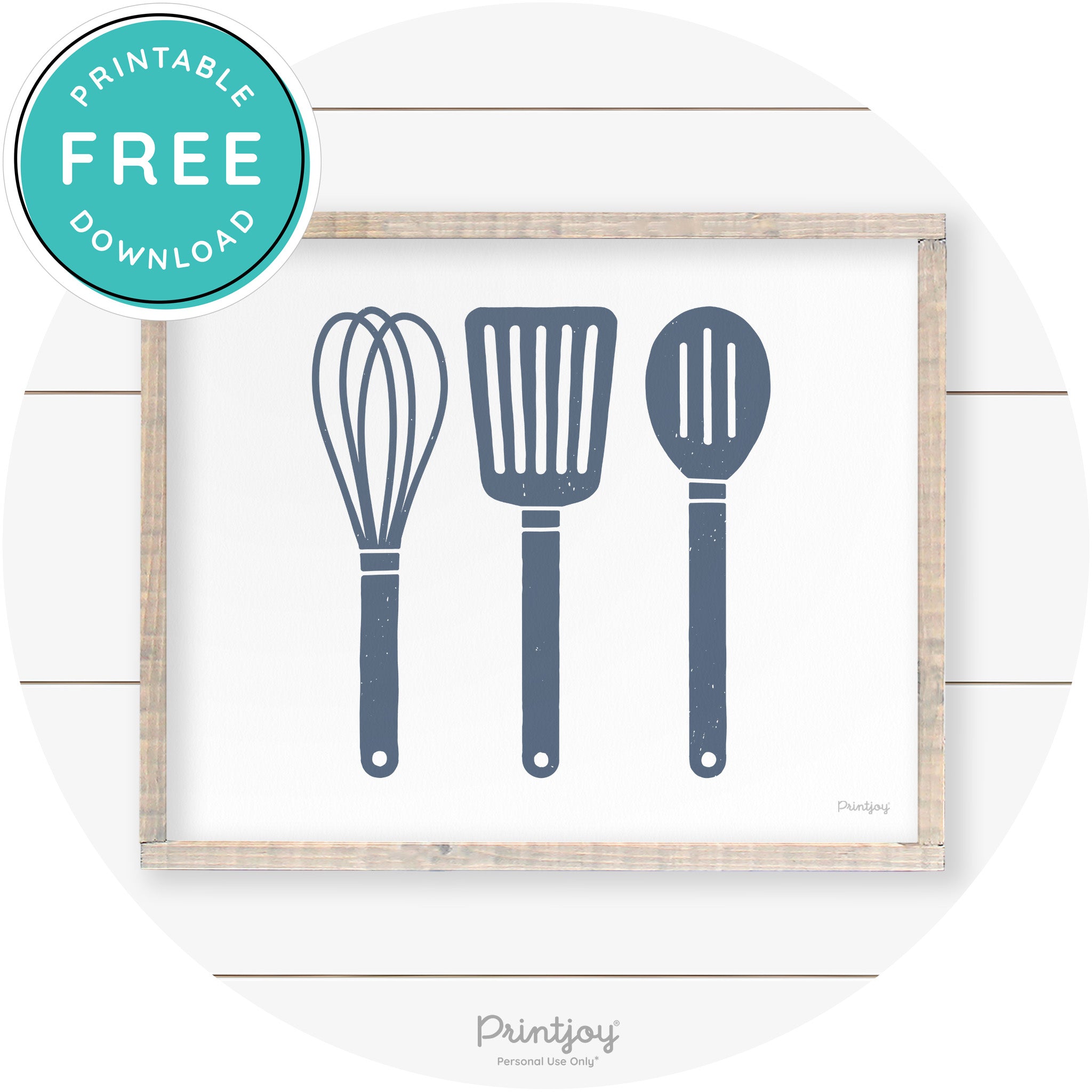 Whisk Spatula Spoon Kitchen Utensils Farmhouse Wall Art Free Printable - Printjoy