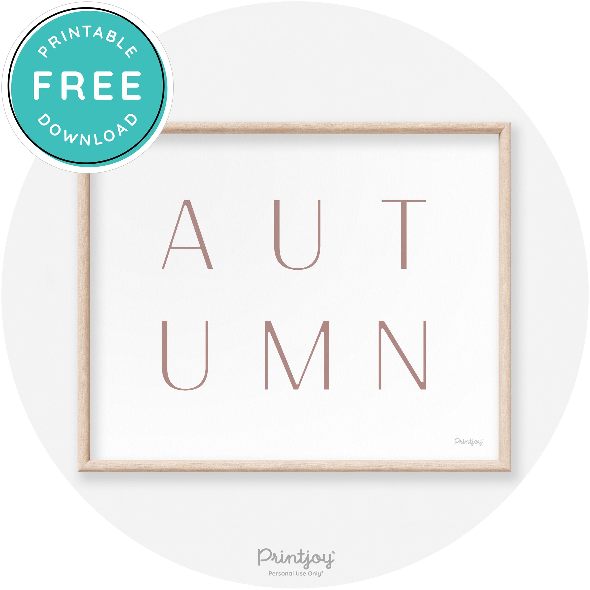 Autumn Letters Modern Transitional Fall Wall Art Decor Free Printable - Printjoy