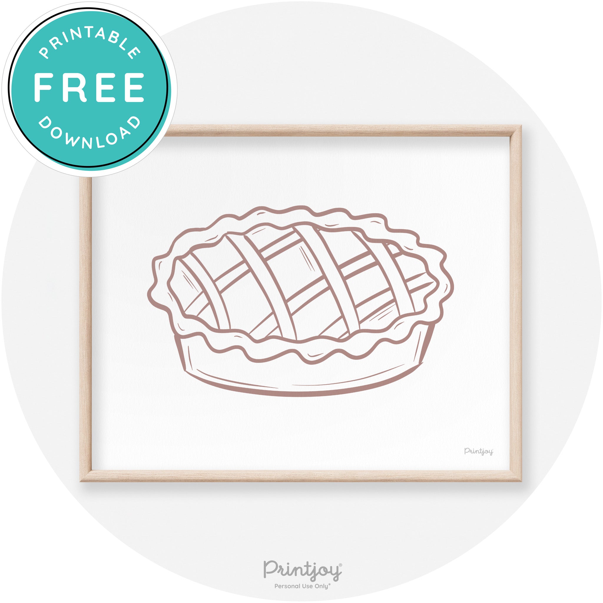Pie Drawing Thanksgiving Modern Transitional Wall Art Free Printable - Printjoy