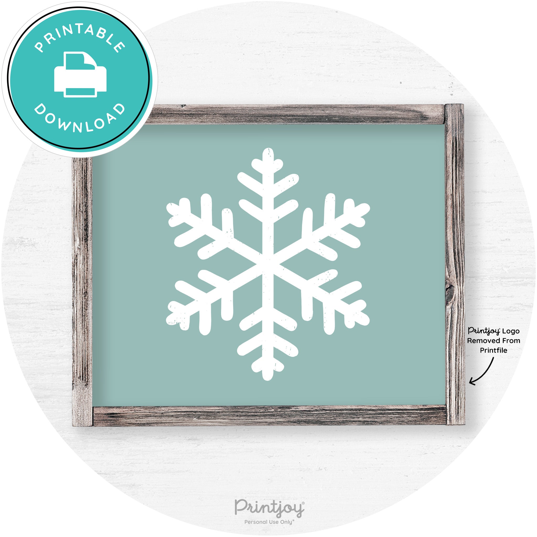 Snowflake Silhouette Winter Farmhouse Wall Art Decor Free Printable - Printjoy