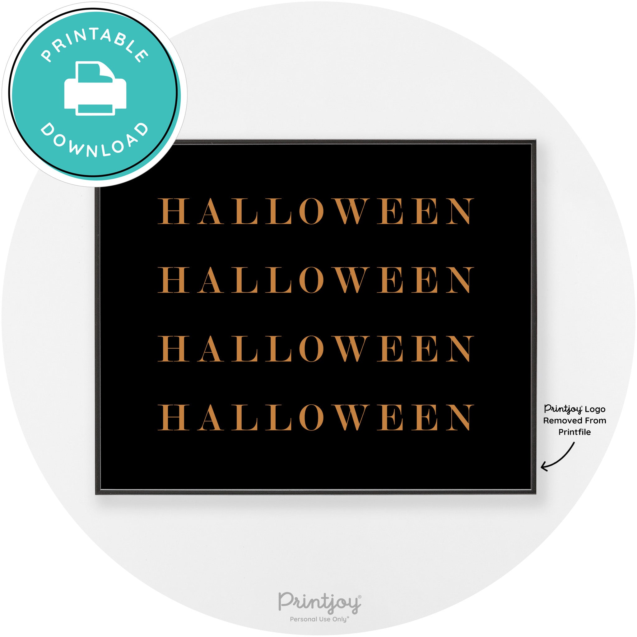 Halloween Cute Pattern Modern Chic Wall Art Decor Printable - Printjoy
