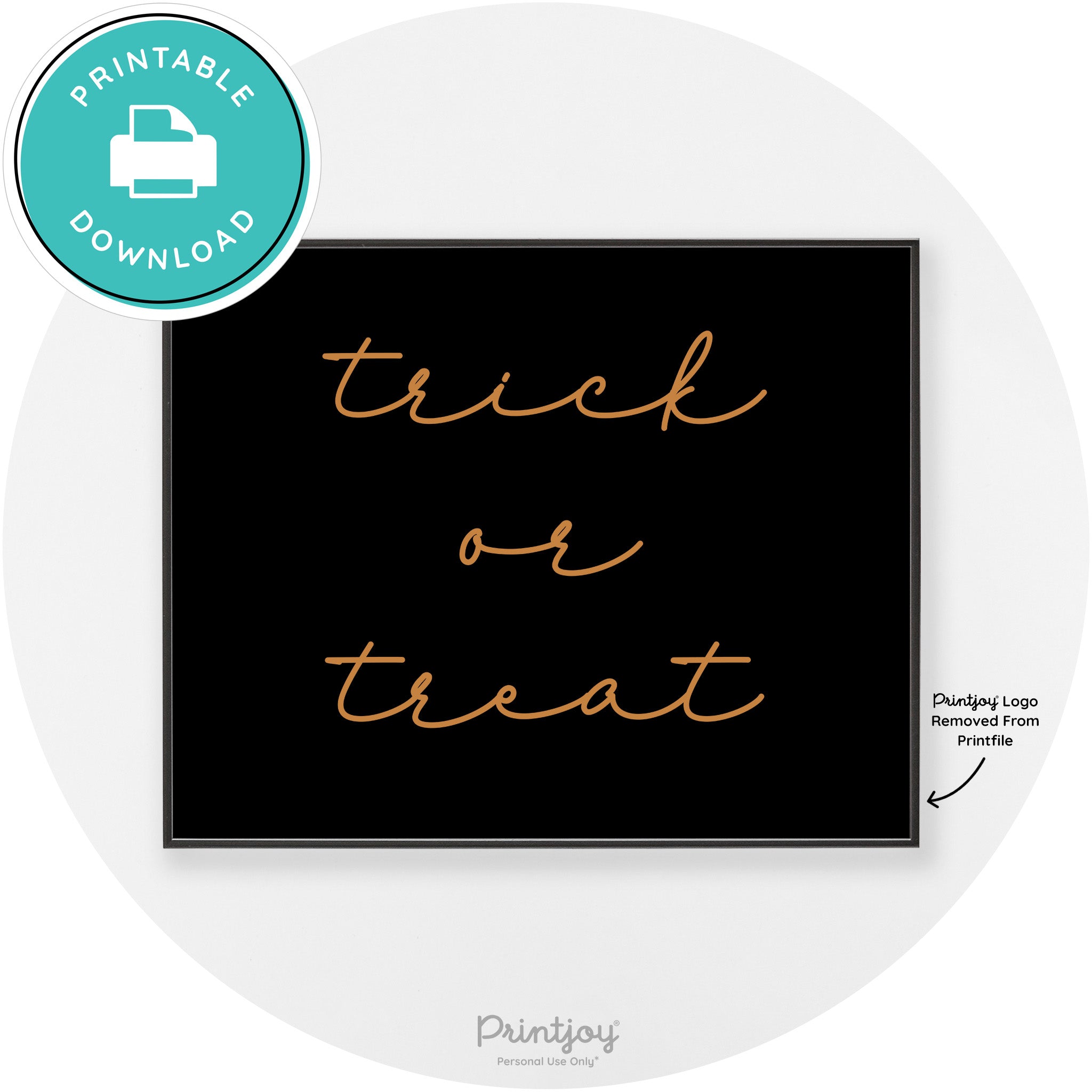 Halloween Cute Trick Or Treat Modern Chic Wall Art Printable - Printjoy
