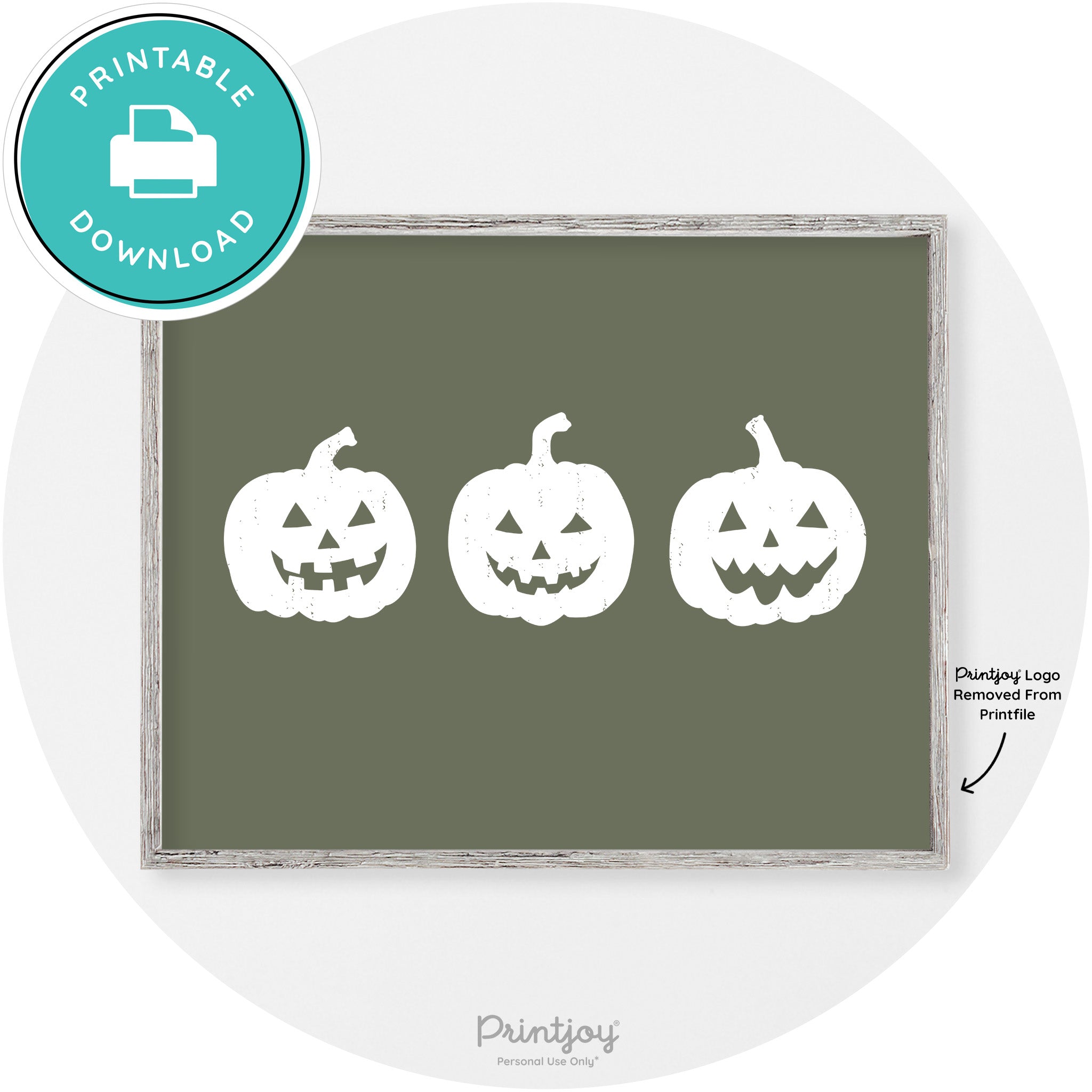 Halloween Jack O Lantern Pumpkins Vintage Wall Art Free Printable - Printjoy