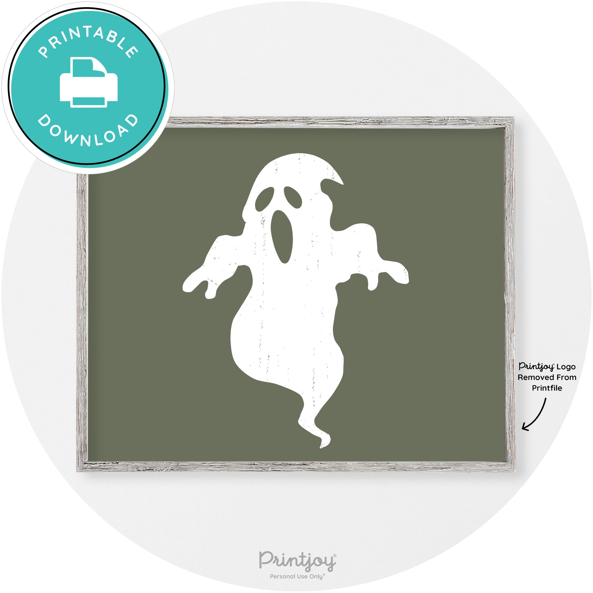 Spooky Ghost Boogie Man Halloween Vintage Wall Art Free Printable - Printjoy