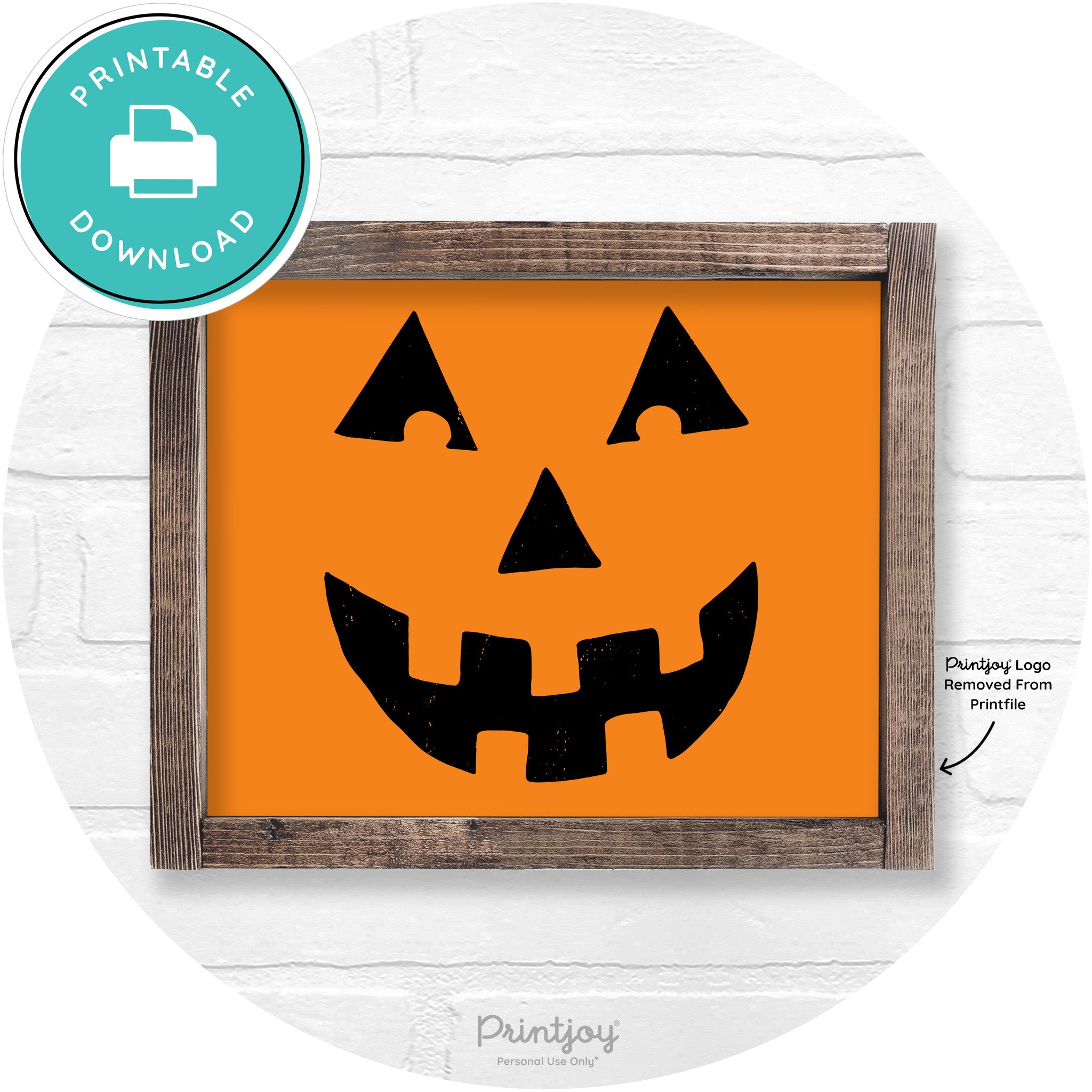 Jack O Lantern Halloween Rustic Farmhouse Wall Art Free Printable - Printjoy