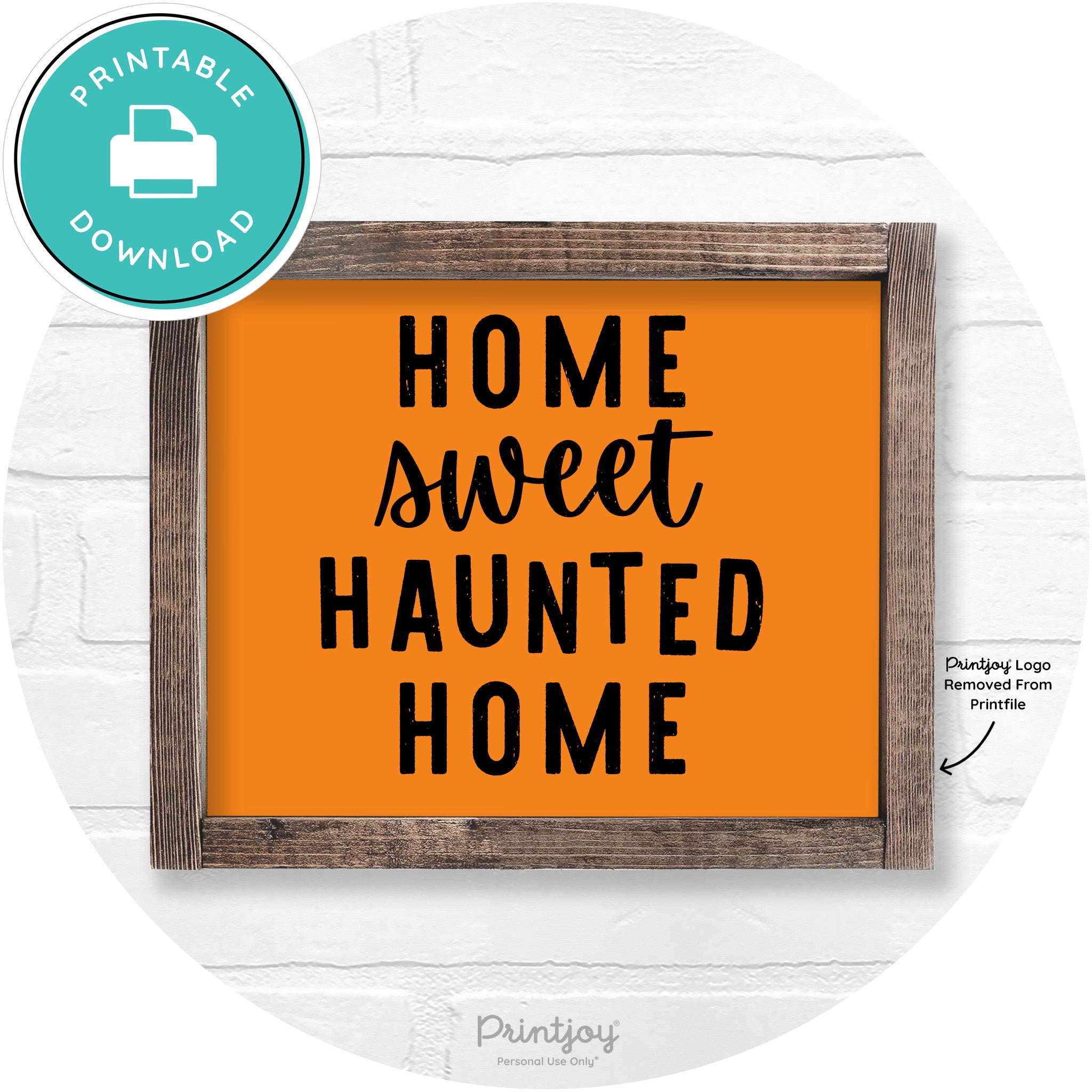 Home Sweet Haunted Home Rustic Halloween Wall Art Free Printable - Printjoy