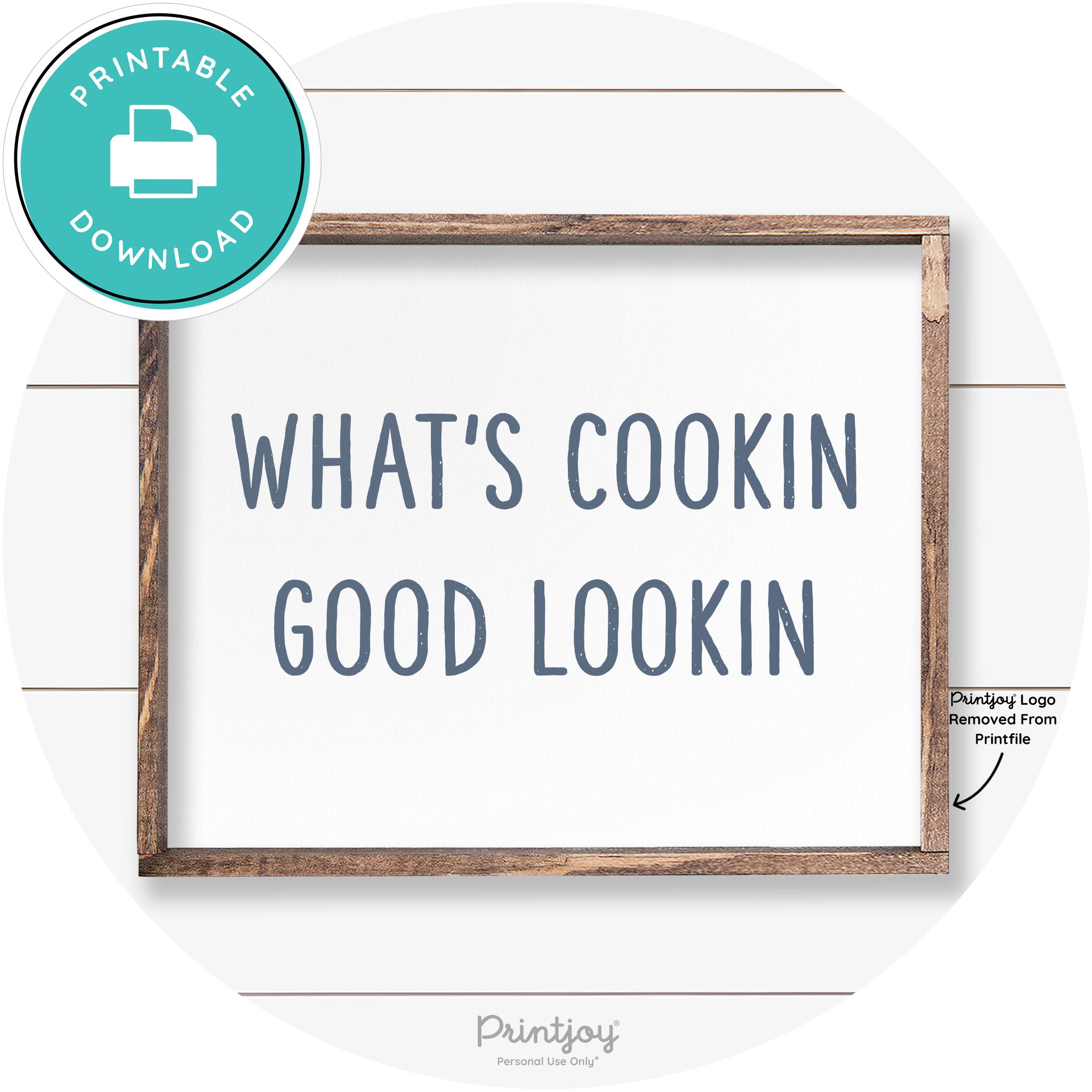 What's Cookin Good Lookin Farmhouse Kitchen Wall Art Free Printable - Printjoy