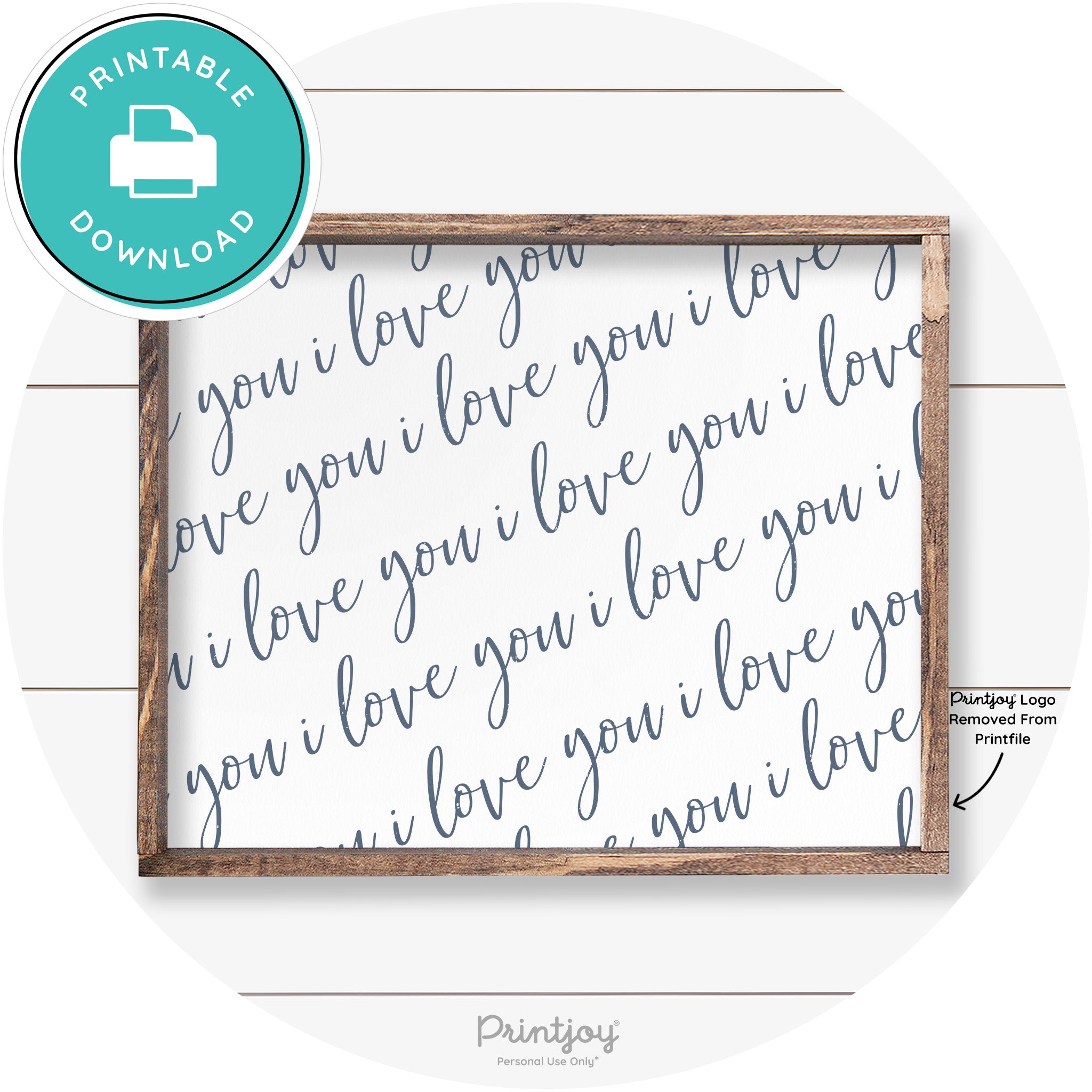 I Love You Pattern Cute Couples Farmhouse Wall Art Free Printable - Printjoy