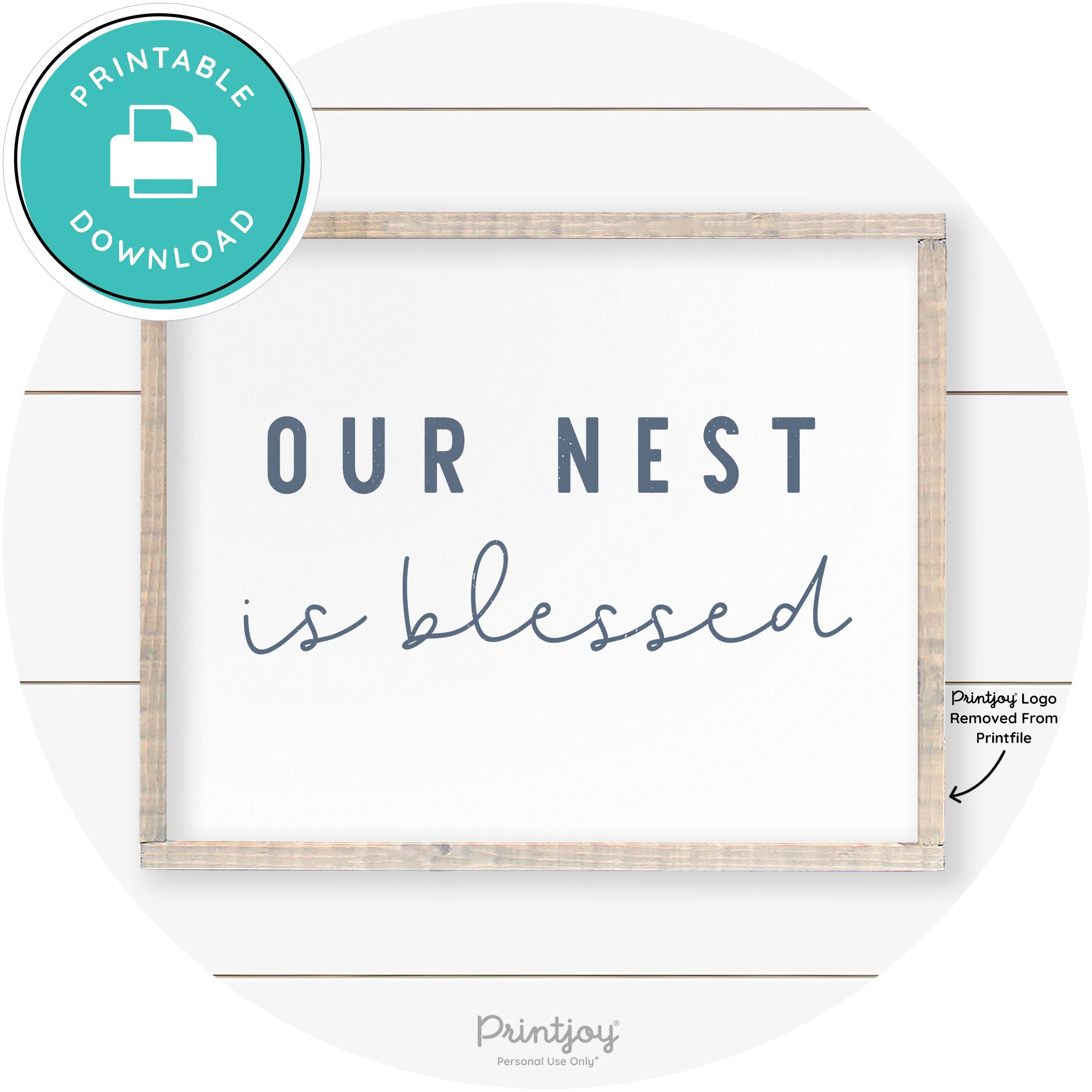 Our Nest Is Blessed Farmhouse Living Room Wall Art Free Printable - Printjoy