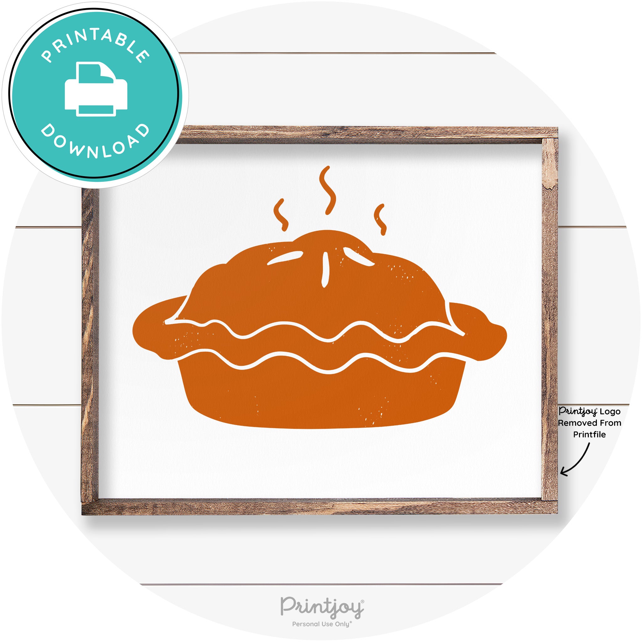 Pie Thanksgiving Desert Cute Farmhouse Wall Art Decor Free Printable - Printjoy