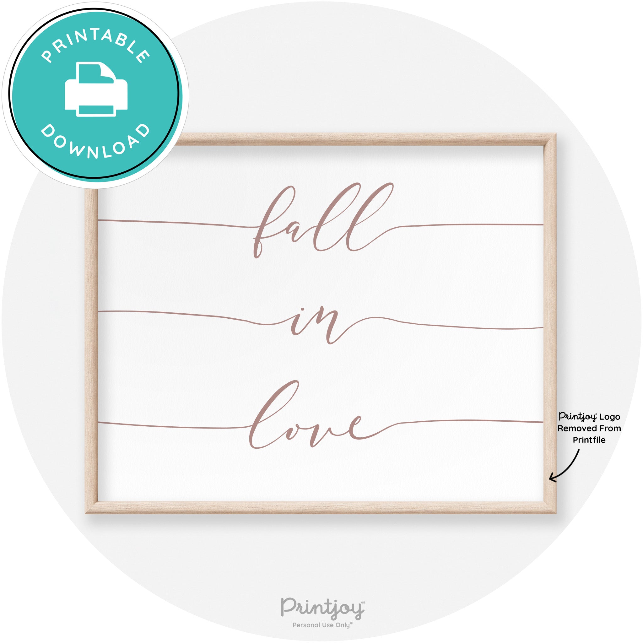 Fall In Love Autumn Modern Transitional Wall Art Decor Free Printable - Printjoy