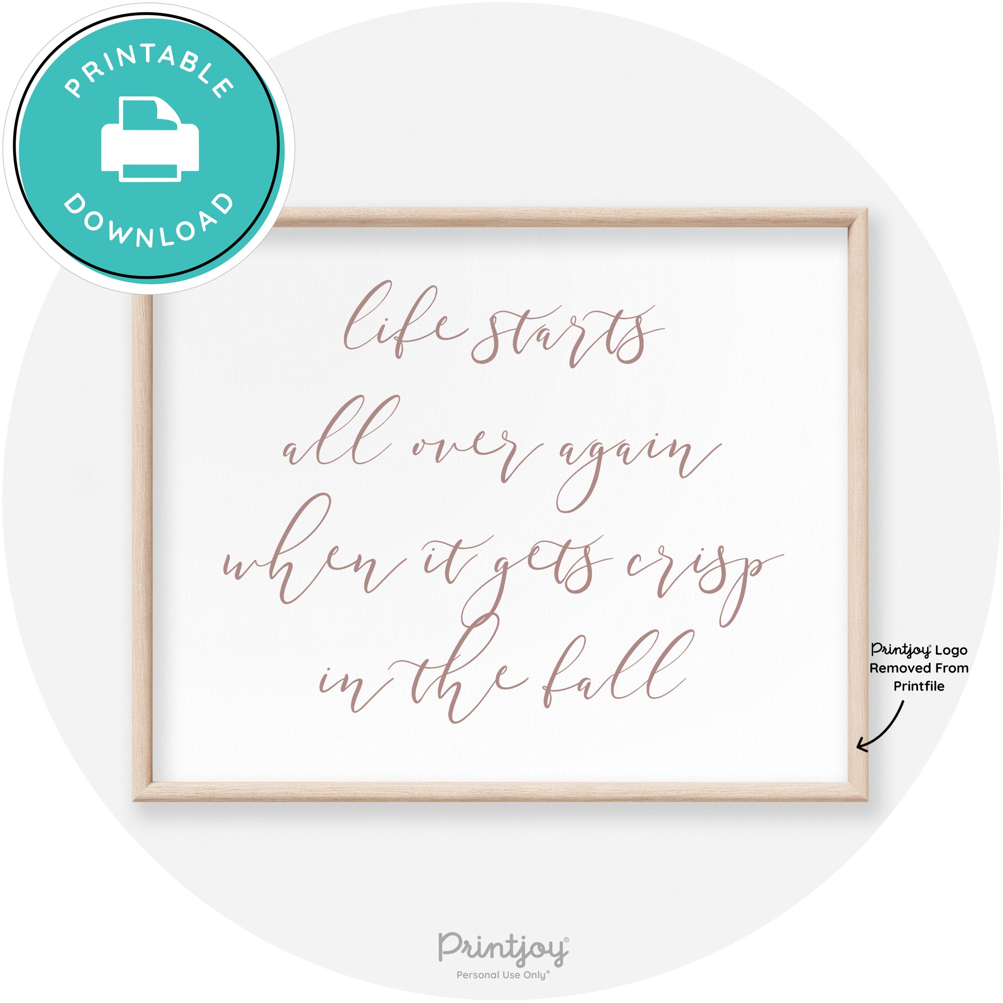 Fall Quote Modern Transitional Decor Wall Art Free Printable - Printjoy