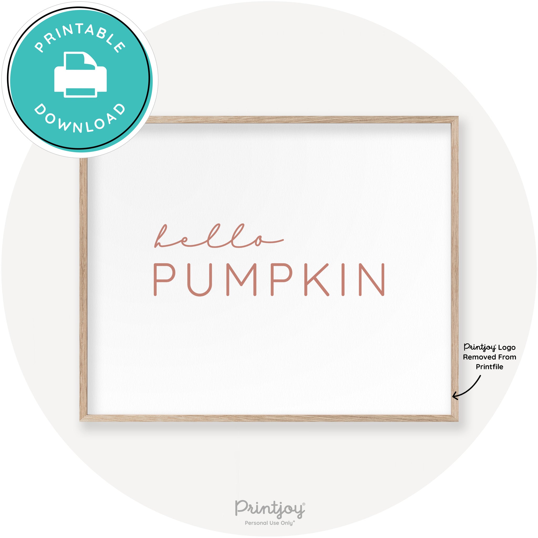 Hello Pumpkin Simple Cute Modern Chic Decor Wall Art Printable - Printjoy