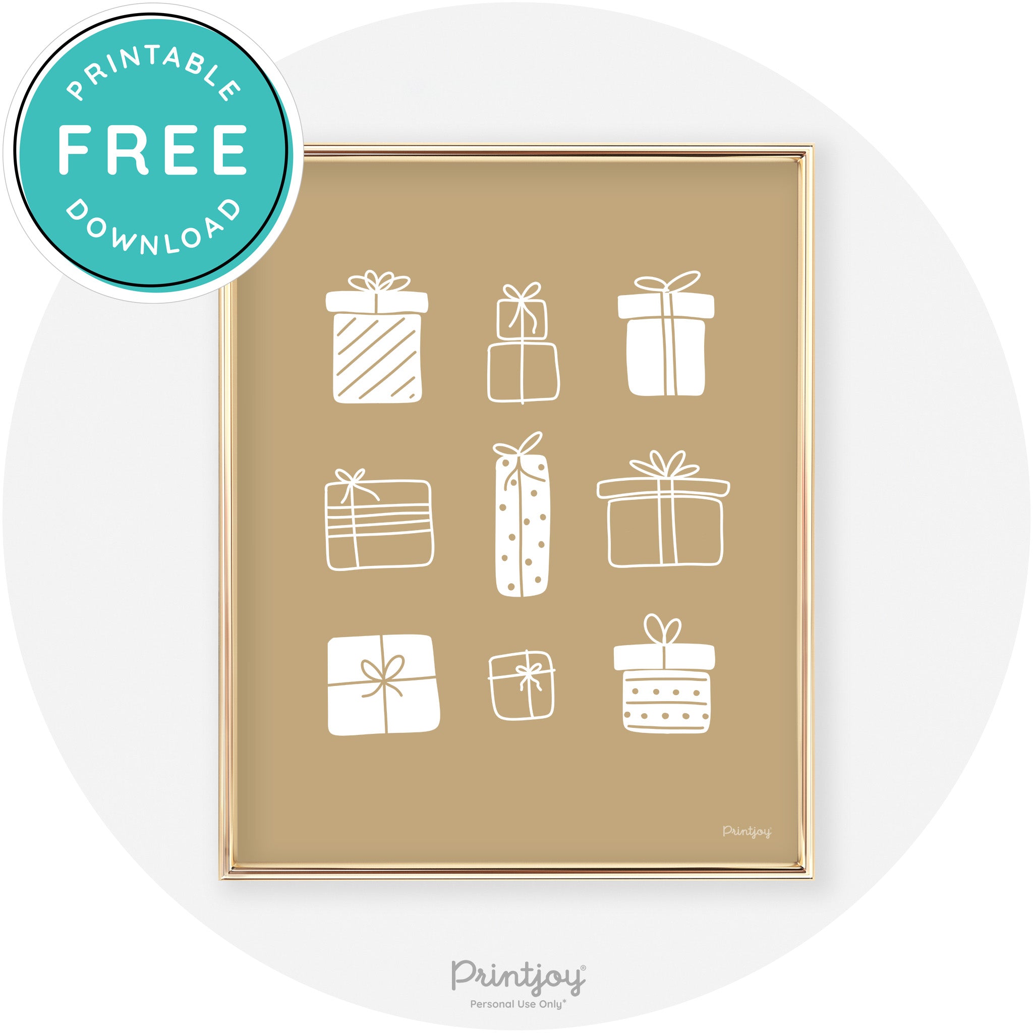 Presents Christmas Gifts Cute Modern Chic Wall Art Free Printable - Printjoy