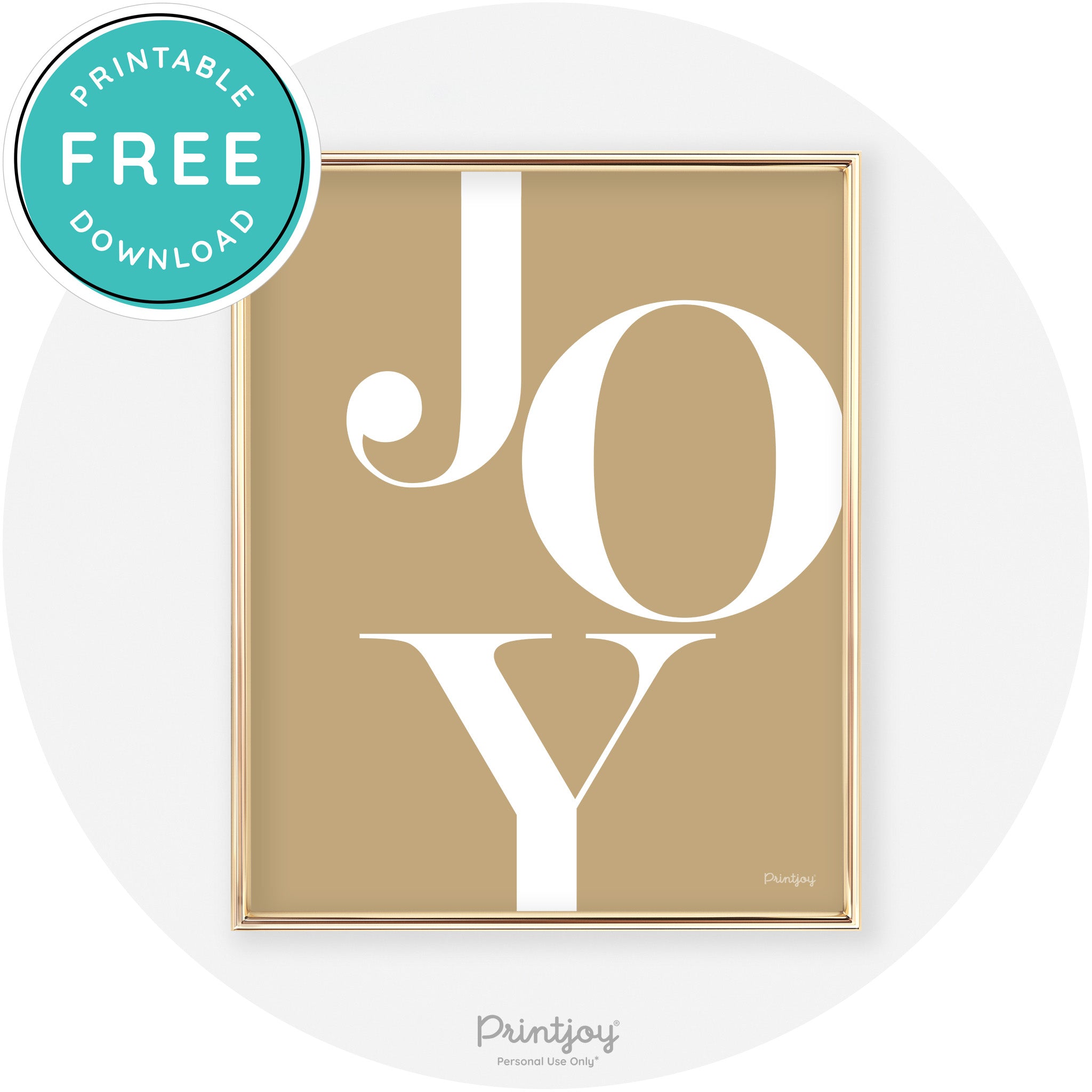 Joy Typography Cute Simple Modern Wall Art Decor Free Printable - Printjoy
