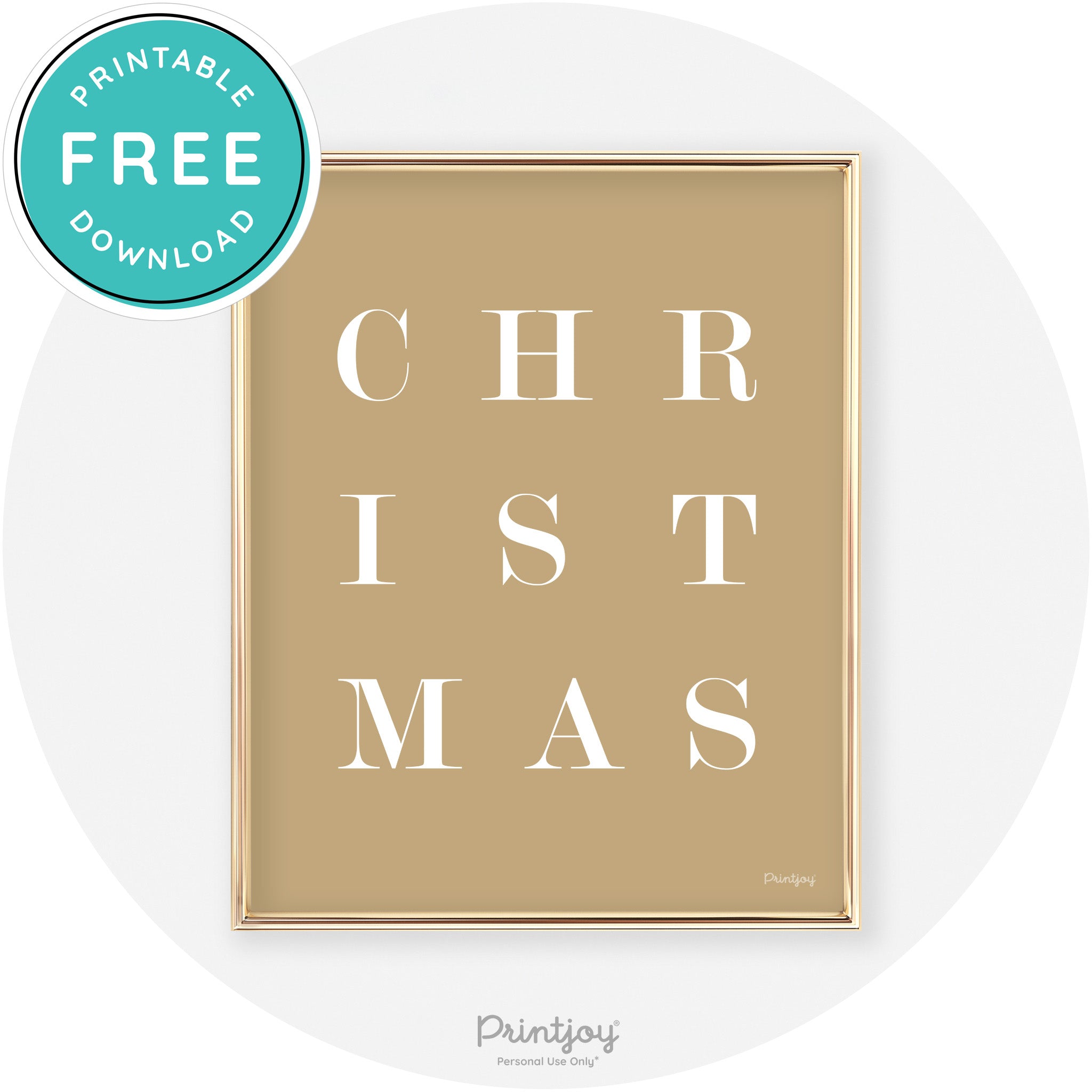 Christmas Typography Cute Modern Chic Decor Wall Art Free Printable - Printjoy