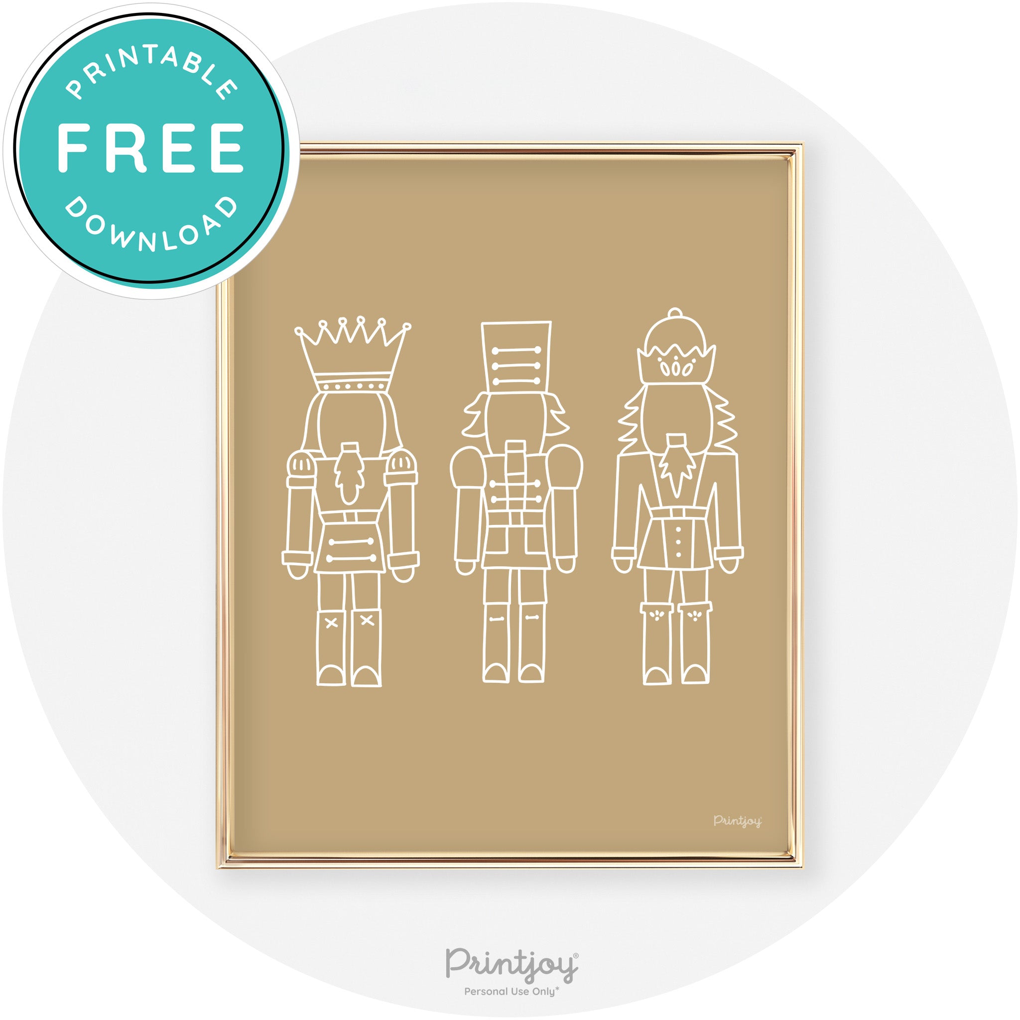 Nutcrackers Line Art Cute Modern Chic Wall Art Decor Free Printable - Printjoy