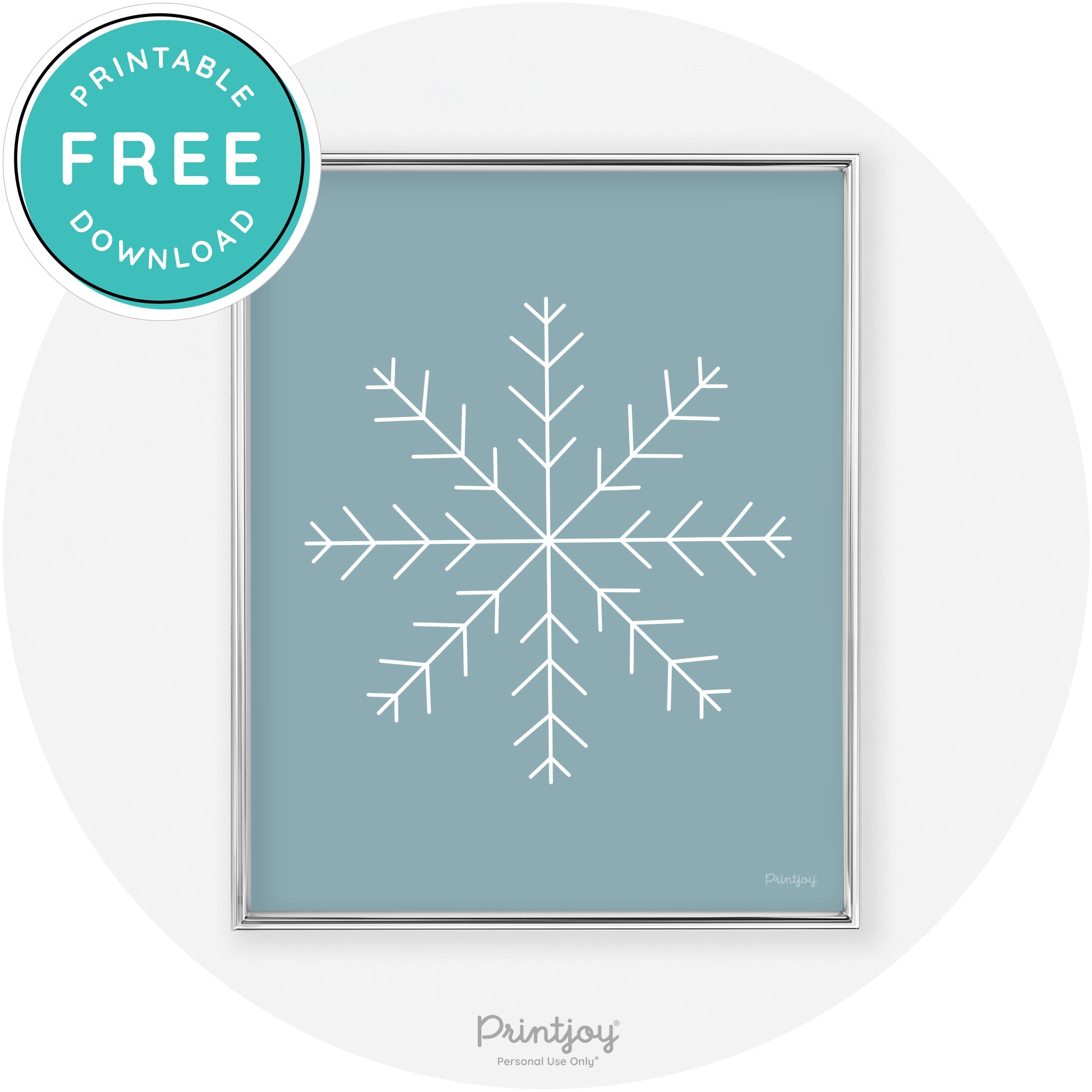 Snowflake Line Art Cute Winter Modern Chic Wall Art Free Printable - Printjoy